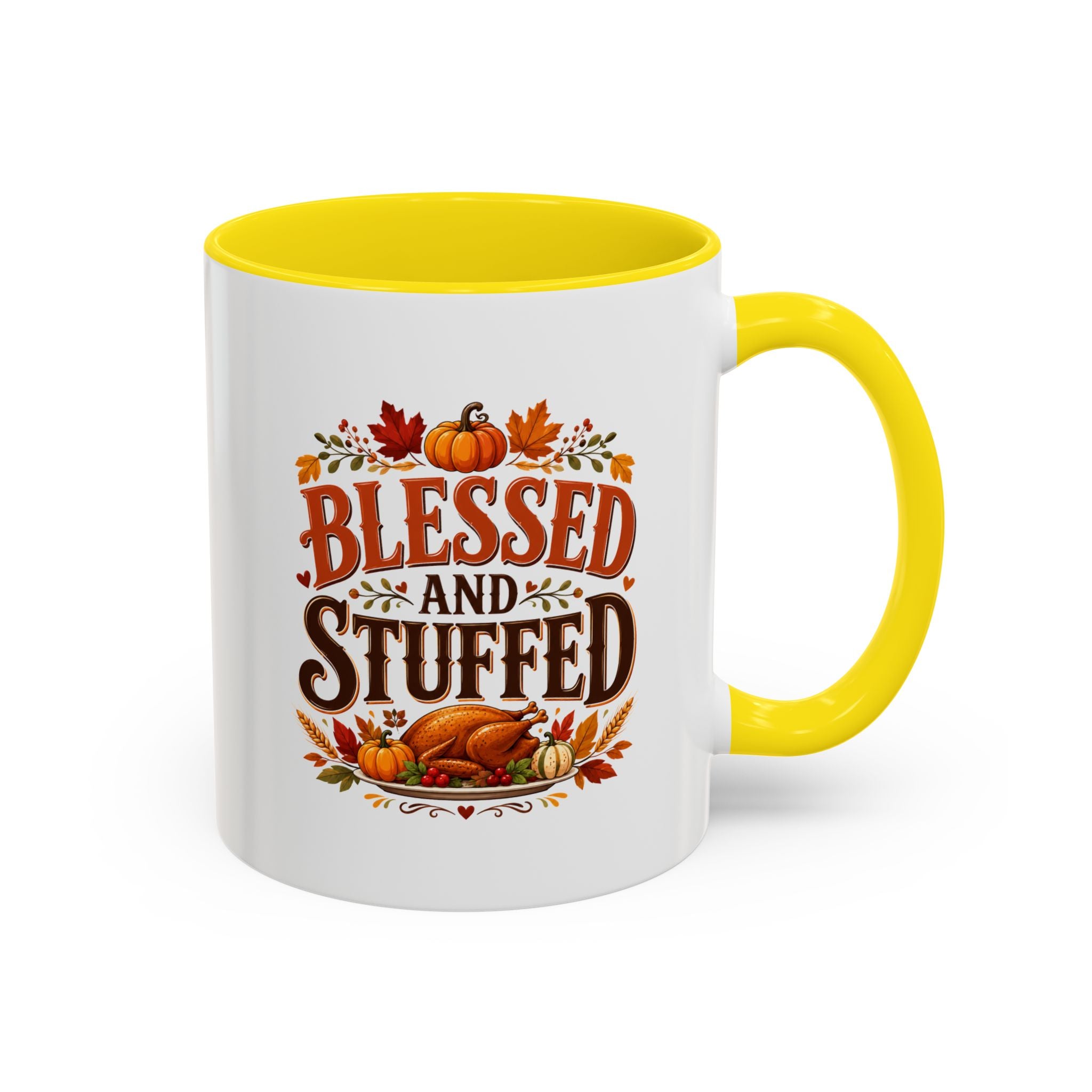 Thanksgiving Mug Blessed and Stuffed Coffee Mug — Thanksgiving Fall Ceramic Accent Mug
