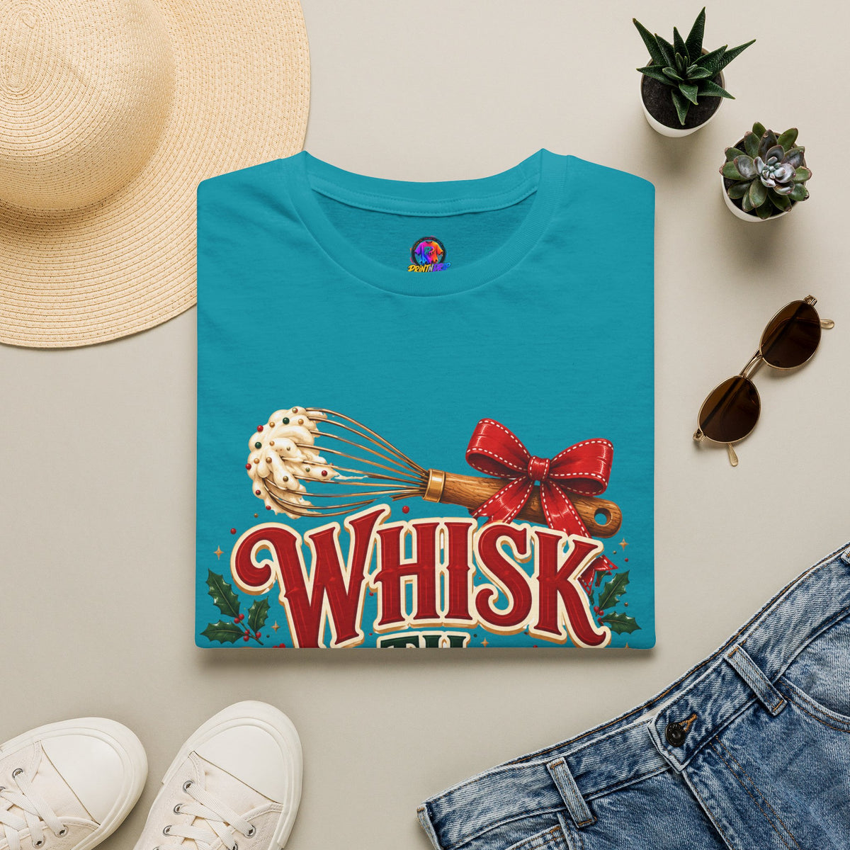 Christmas Baking T-Shirt — "Whisk 'Til Merry" Holiday Tee