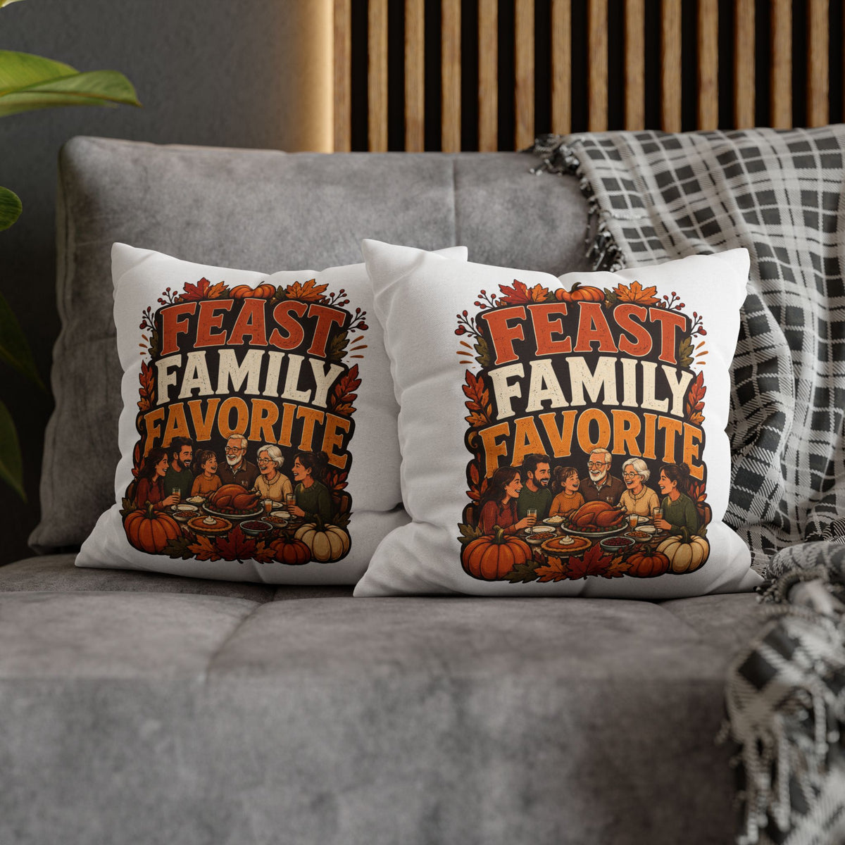 Thanksgiving Feast Family Favorite Decorative Pillow