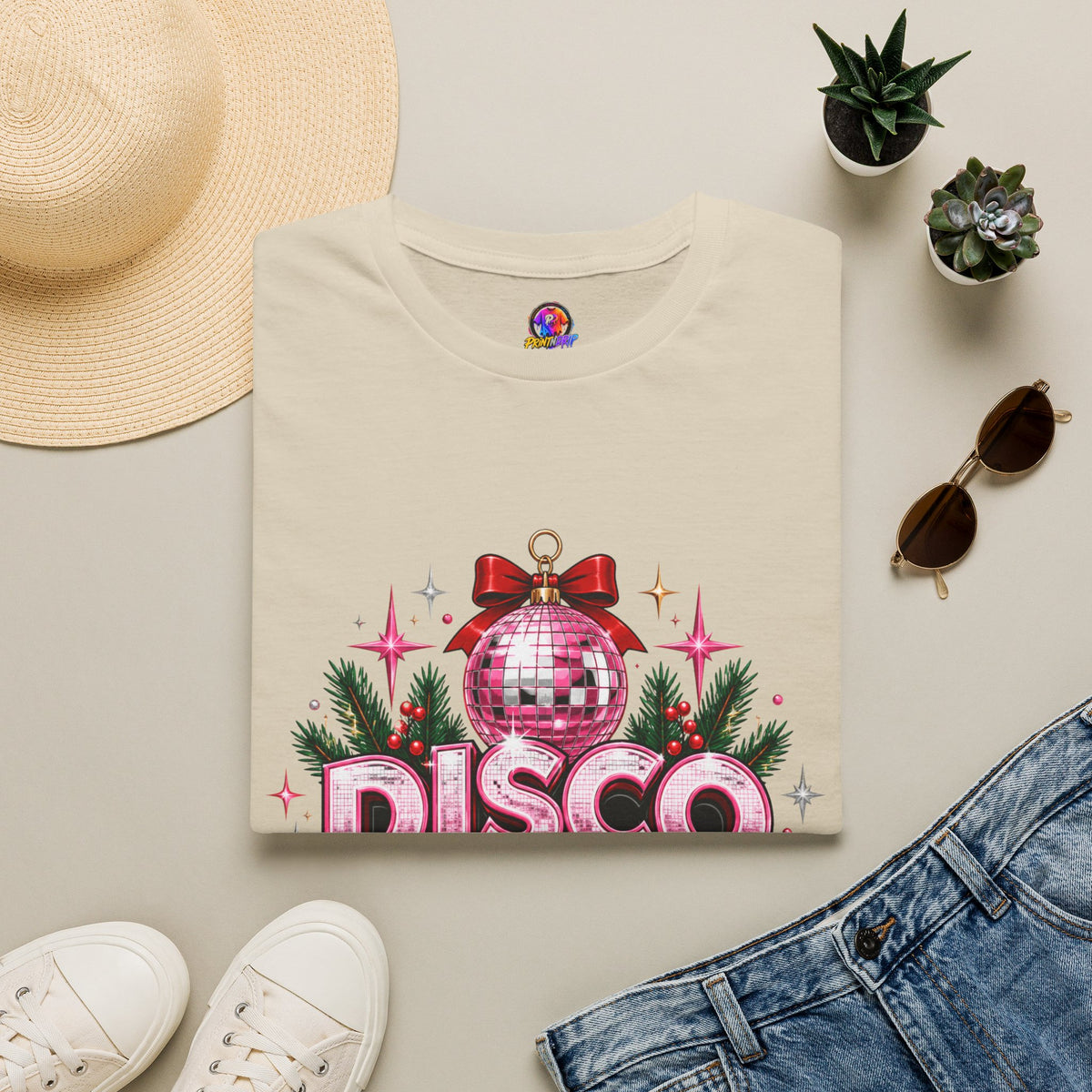 Disco Christmas T-Shirt — Retro Glitter Ornament Holiday Tee