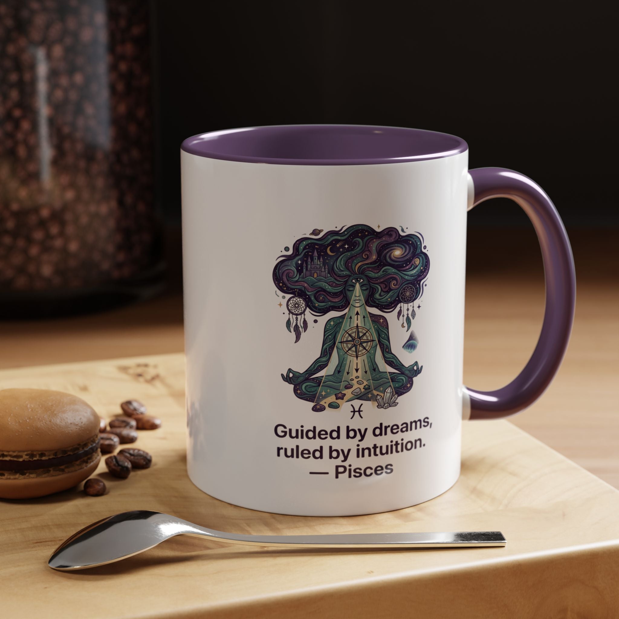 Pisces Zodiac Coffee Mug — "Guided by dreams, ruled by intuition" Accent Mug