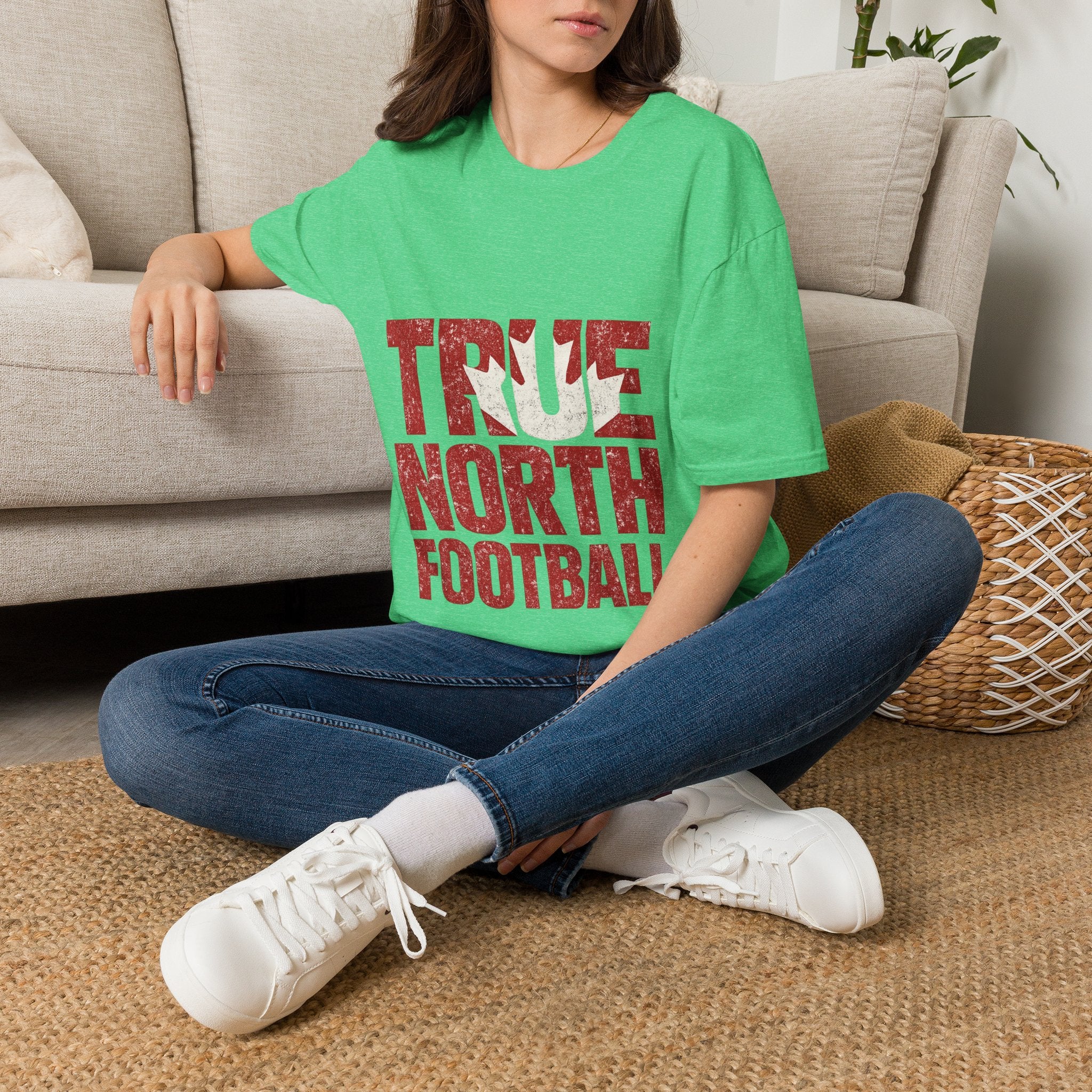 Canada True North Football T-Shirt — Vintage Canadian Leafs Sports Tee