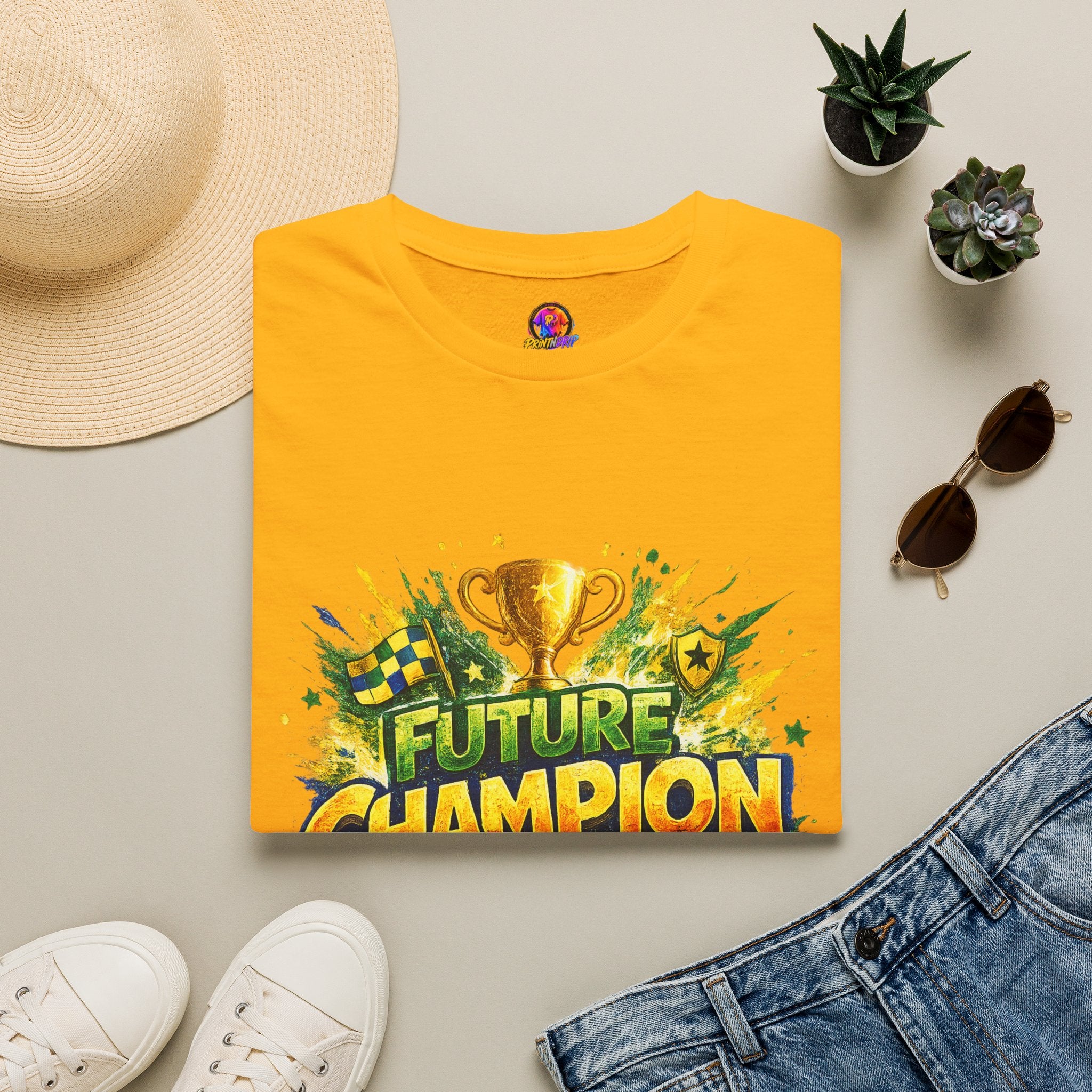 Kids Future Champion Soccer T-Shirt — Kids’ Sports Trophy Graphic Tee
