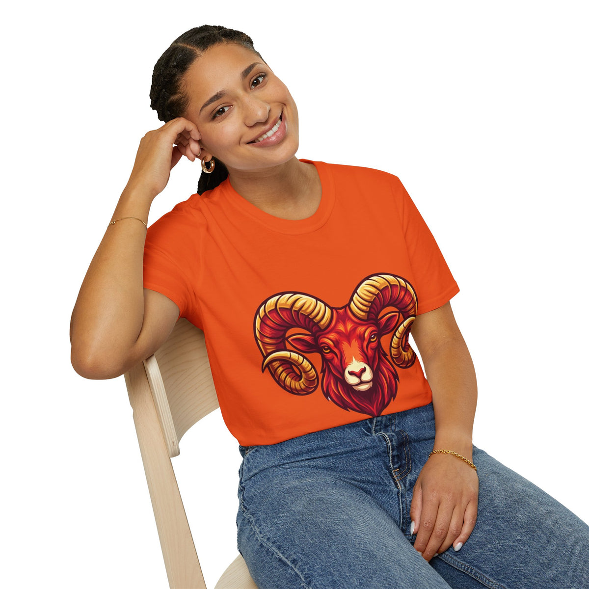 Aries Zodiac Ram Skull T-Shirt — Bold Goat Horn Graphic Tee (Aries/Zodiac)
