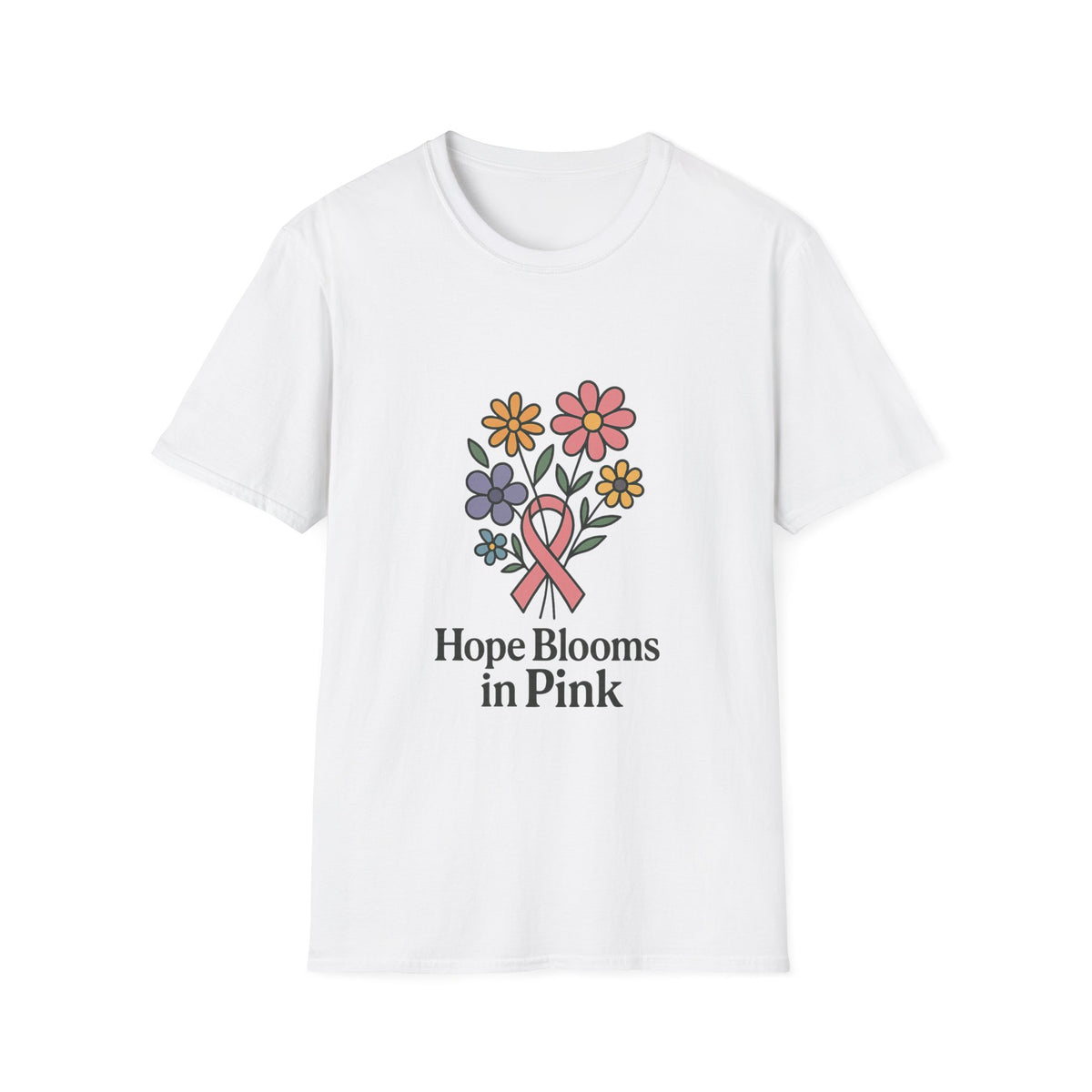 Hope Blooms in Pink Floral Awareness T-Shirt - Trending Now - October 2026