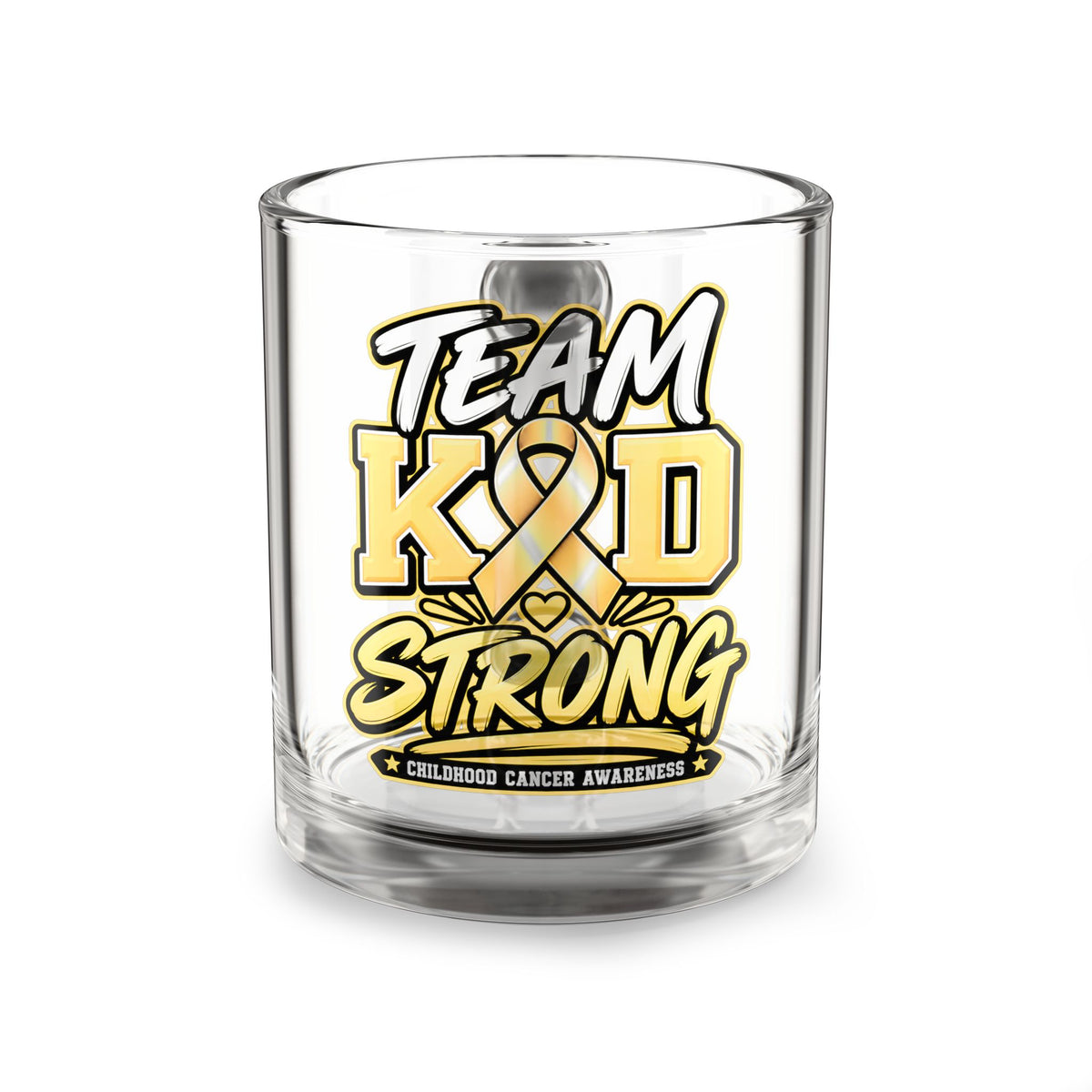 Glass Mug — "Team Kid Strong" Childhood Cancer Awareness 10oz