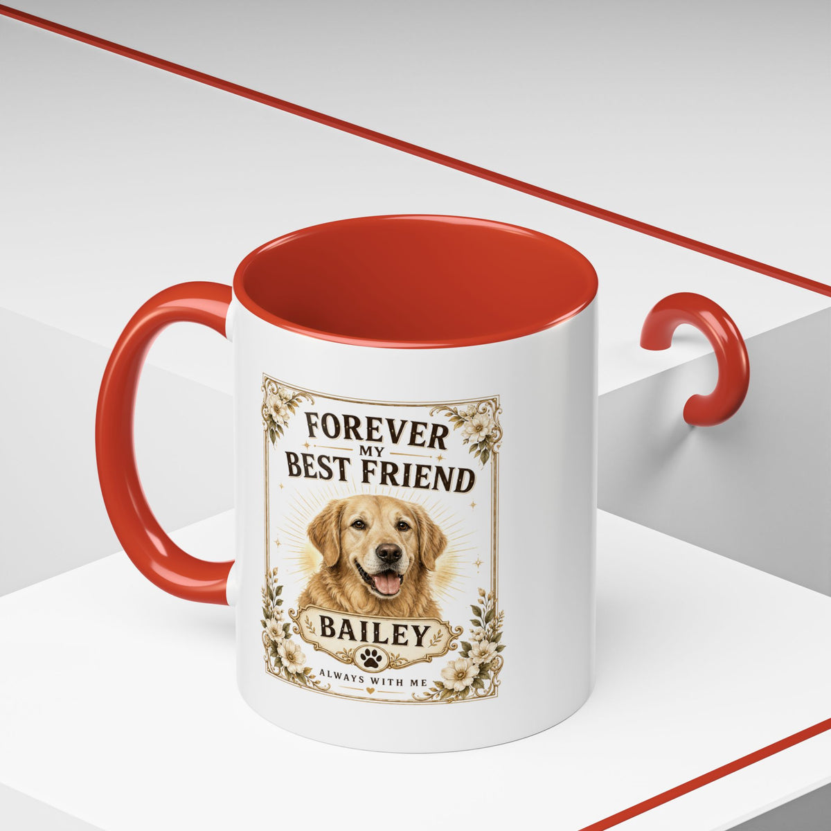 Milo Bailey Dog Dad Mom Forever My Best Friend Dog Mug — Personalized Golden Retriever Coffee Cup