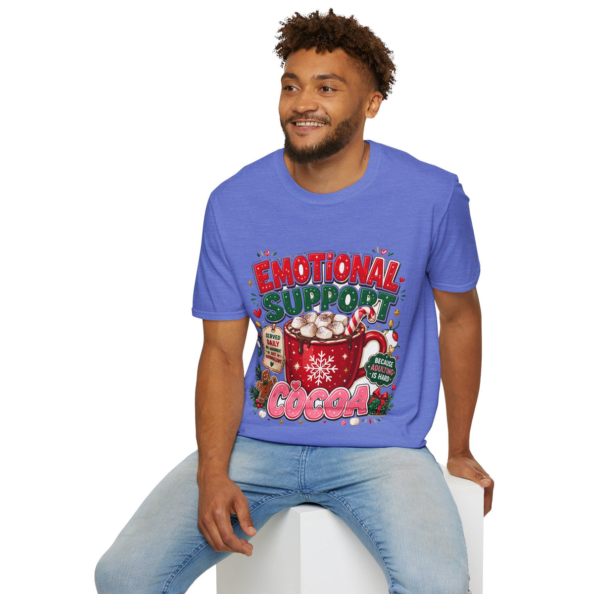Emotional Support Cocoa T-Shirt — Holiday Hot Chocolate Graphic Tee