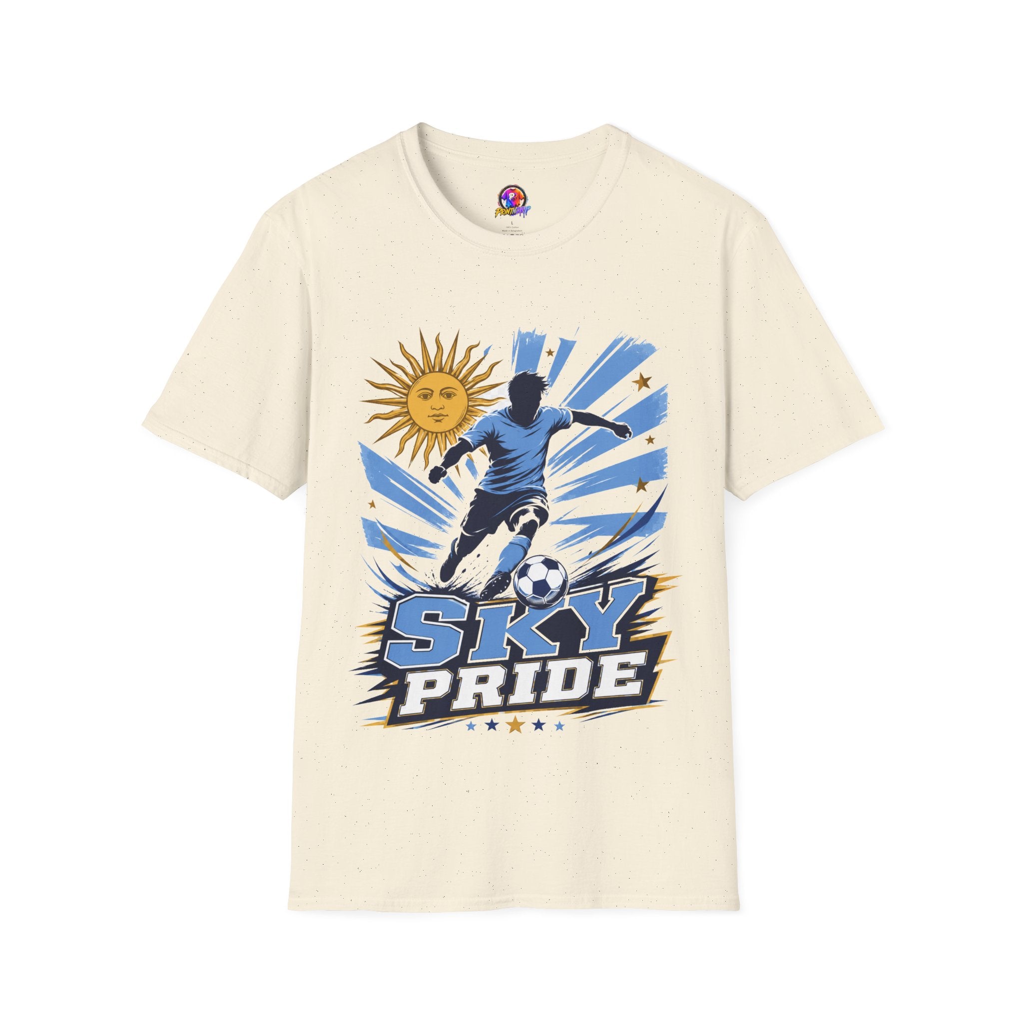 Uruguay Soccer Sky Pride T-Shirt — Argentina Sun Football Graphic Tee