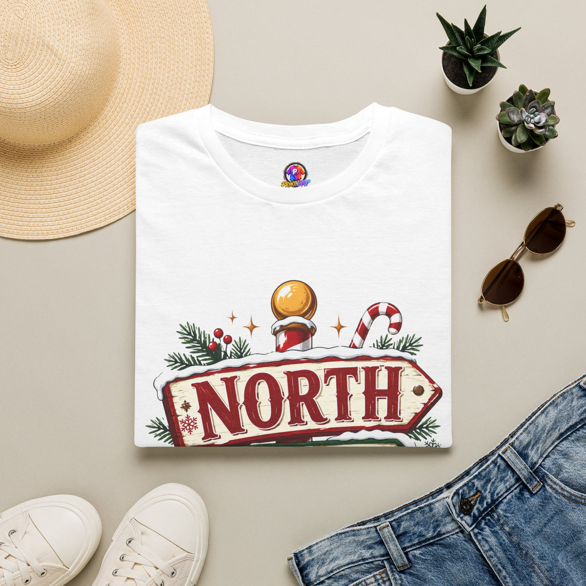 T-Shirt — North Pole Crew Christmas Holiday Graphic Tee