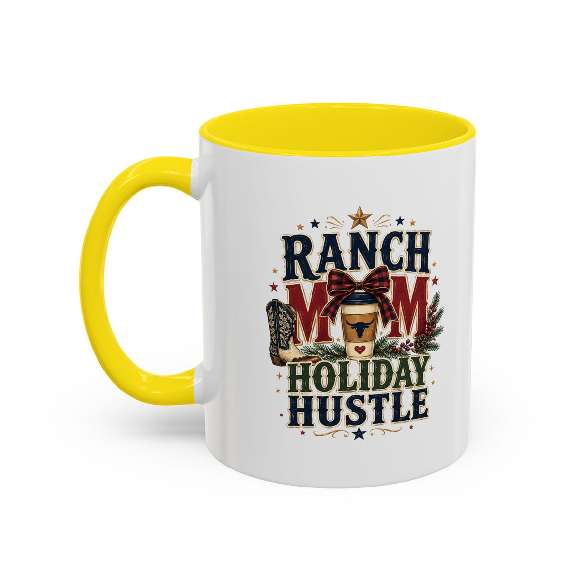 Modern Day Christmas Ranch Mom Holiday Hustle Accent Coffee Mug
