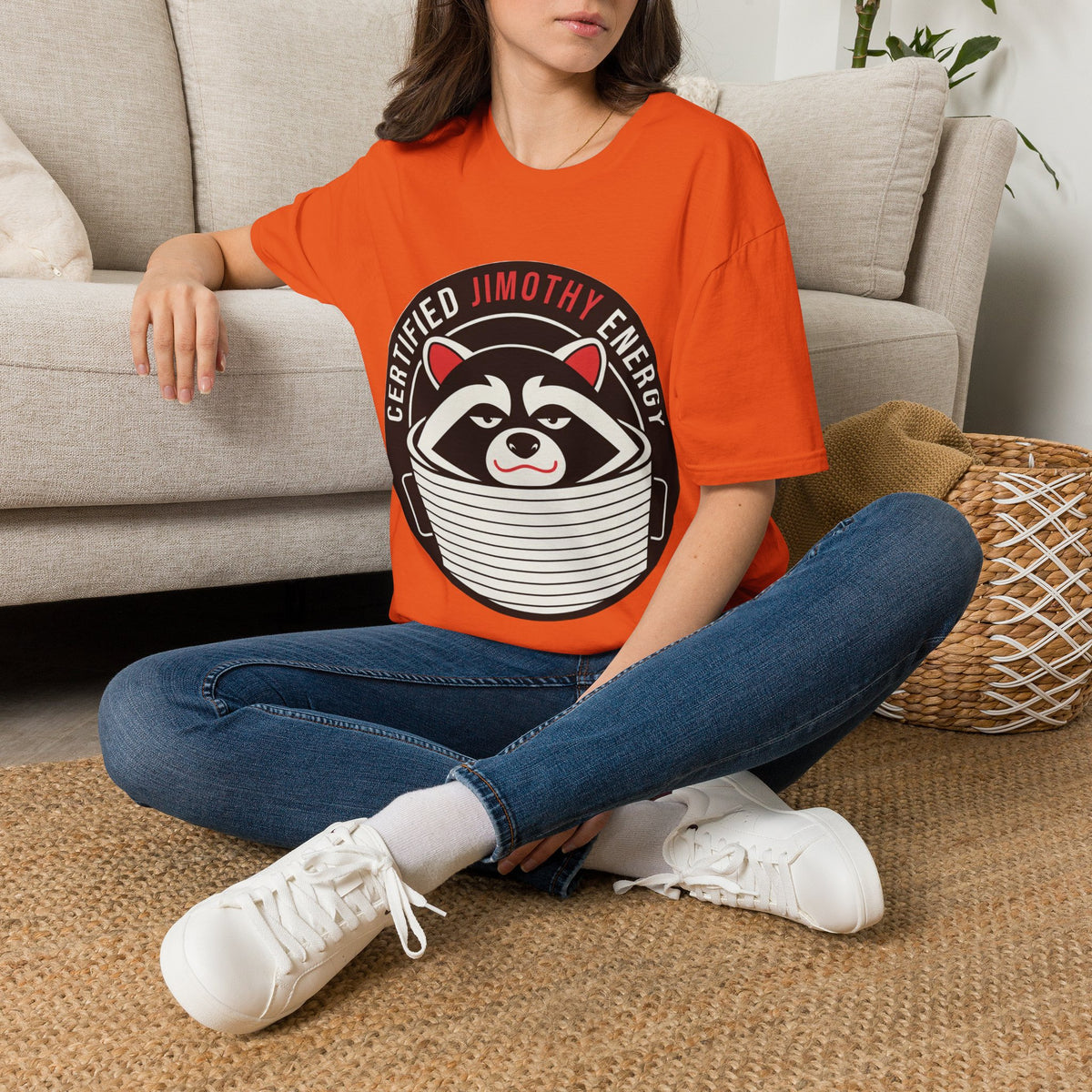 Jimothy Energy T-Shirt — Certified Raccoon Graphic Tee - Trending Now - August 2026