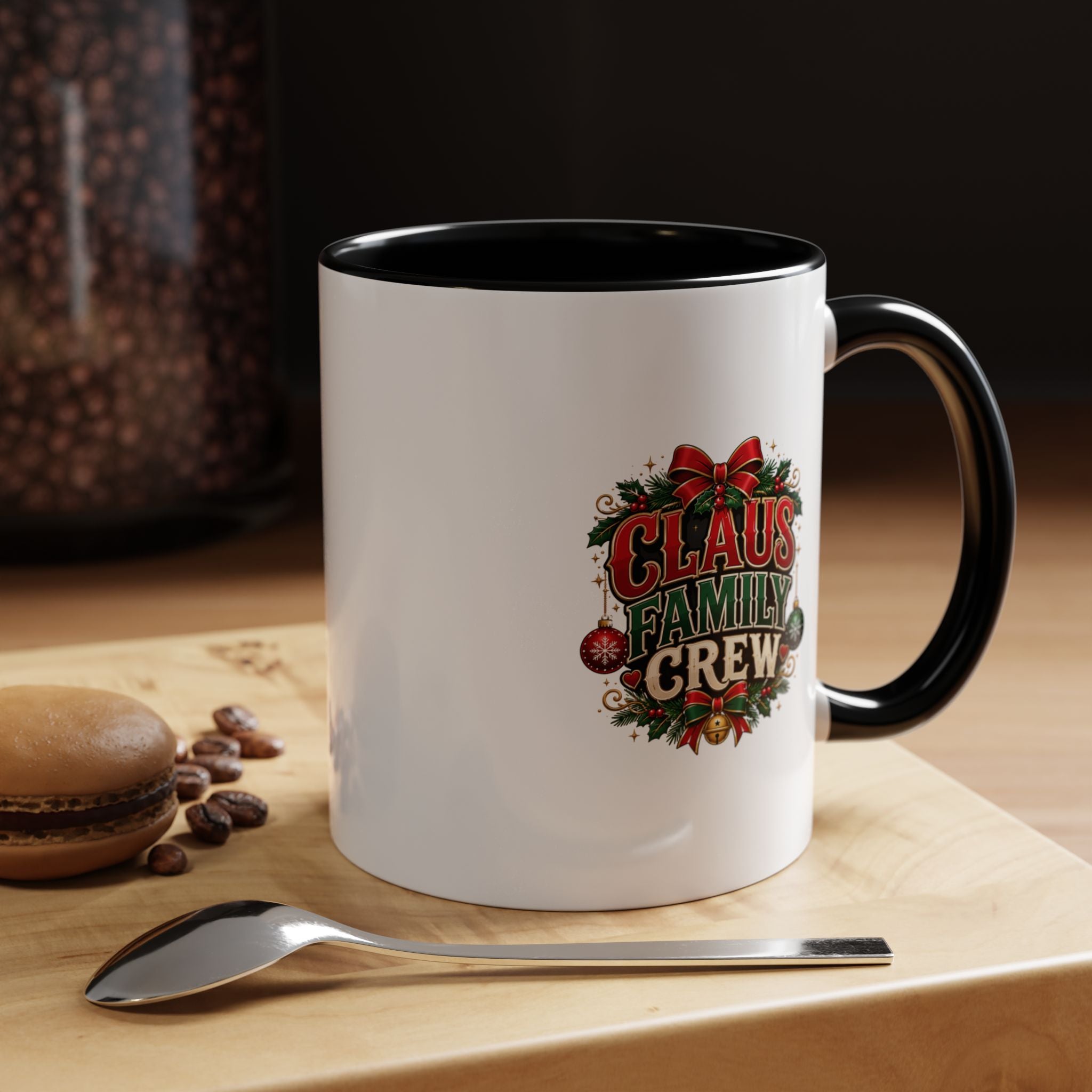 Claus Family Crew Accent Coffee Mug – Holiday Christmas Tea & Coffee Cup