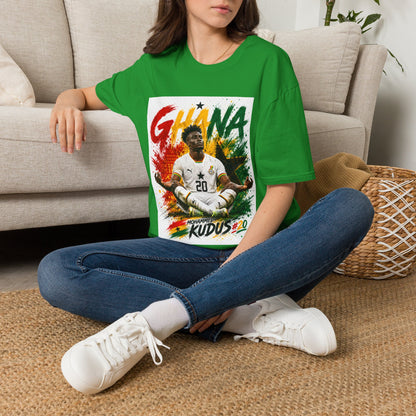 Ghana Football Player Graphic T-Shirt — Ghana Colors & Kudus Print
