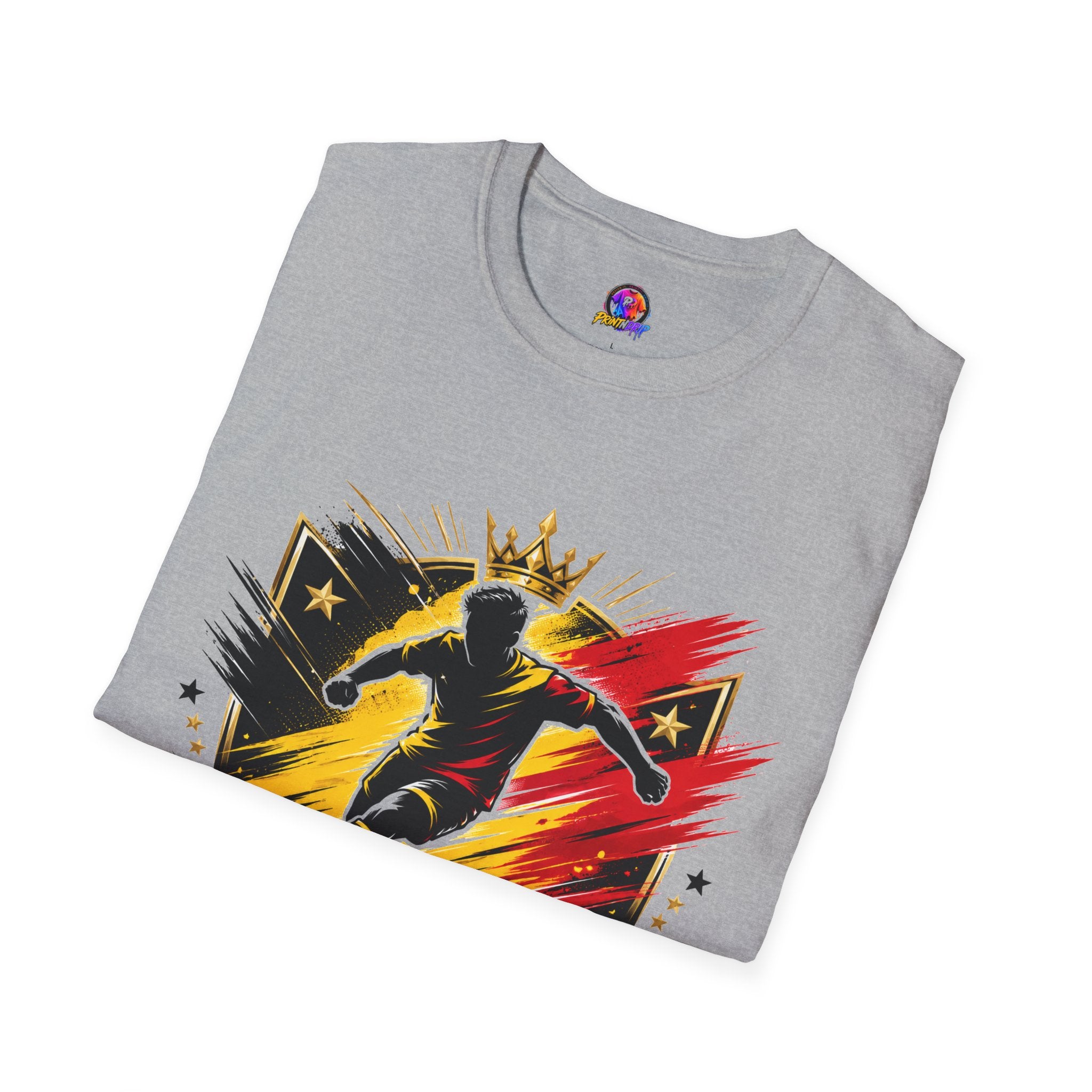 Belgium Soccer T-Shirt — 'Tricolor Strike' Graphic Jersey Tee
