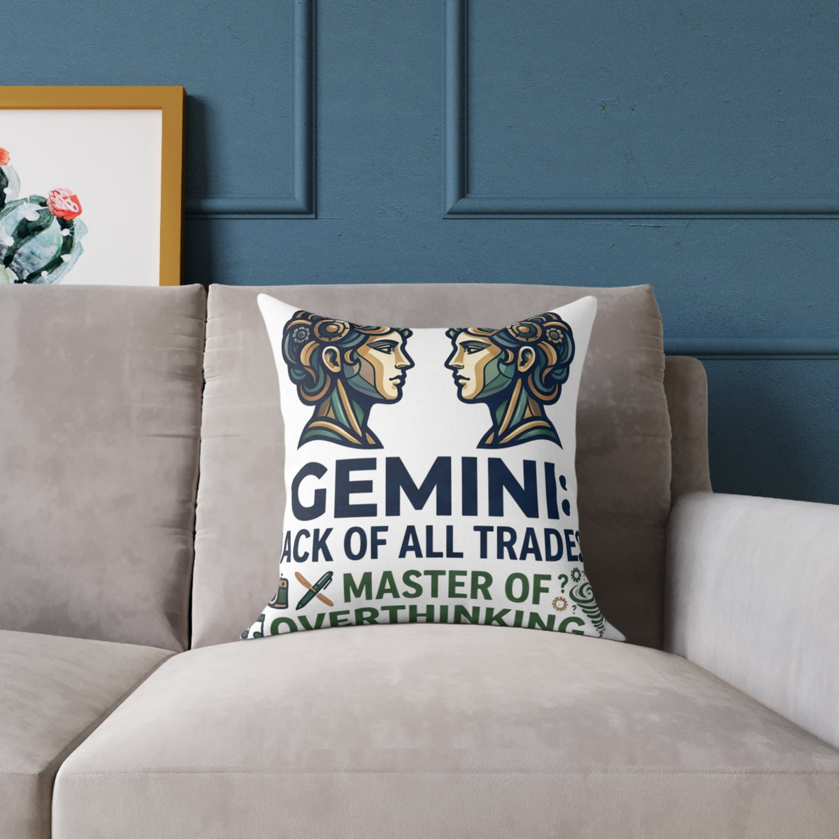 Gemini Zodiac Jack Of All Trades Square Poly Canvas Pillow