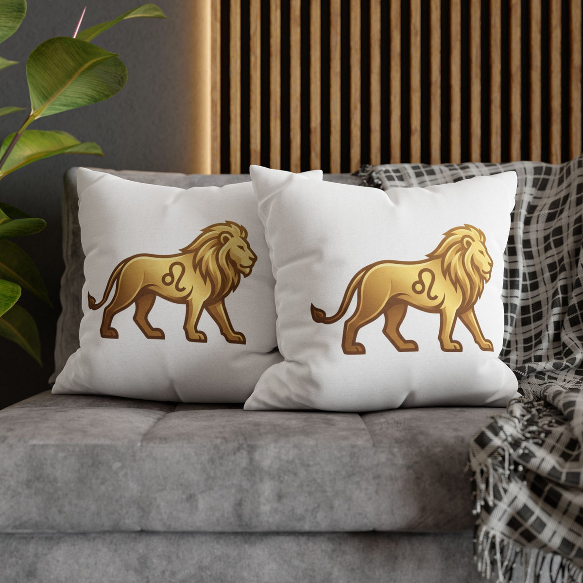 Leo Zodiac Lion Pillowcase — Astrology Decorative Throw Pillow Cover