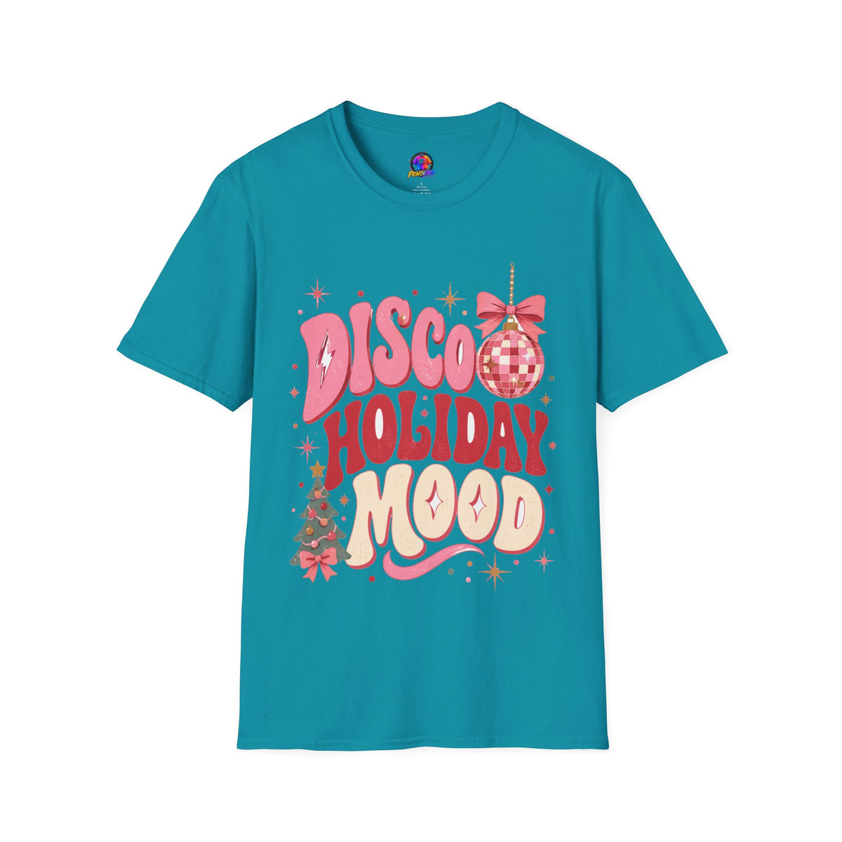 Disco Holiday T-Shirt — Retro Pink Disco Ball Christmas Tee