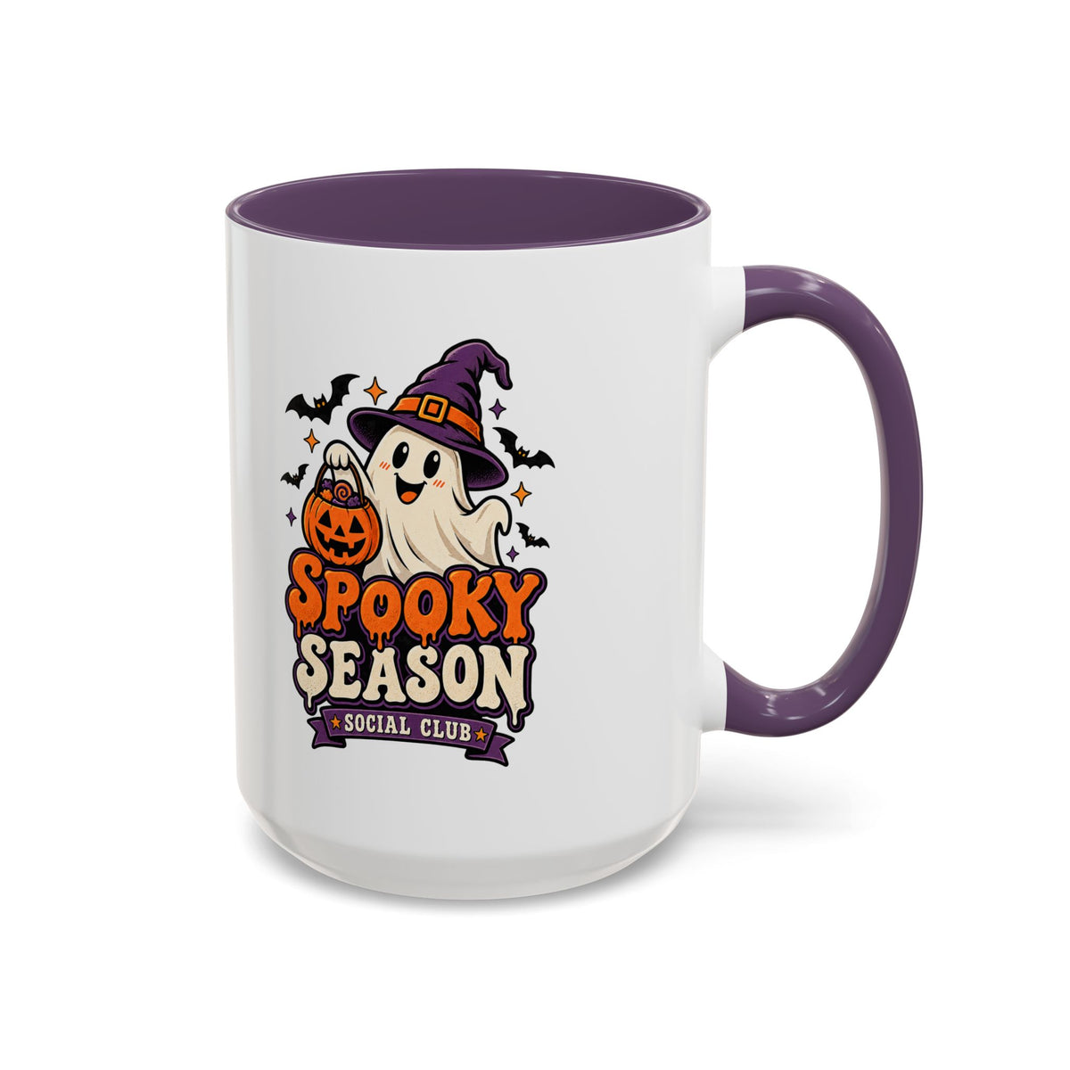 Spooky Season Coffee Mug — Cute Ghost Halloween Accent Mug (11/15oz)