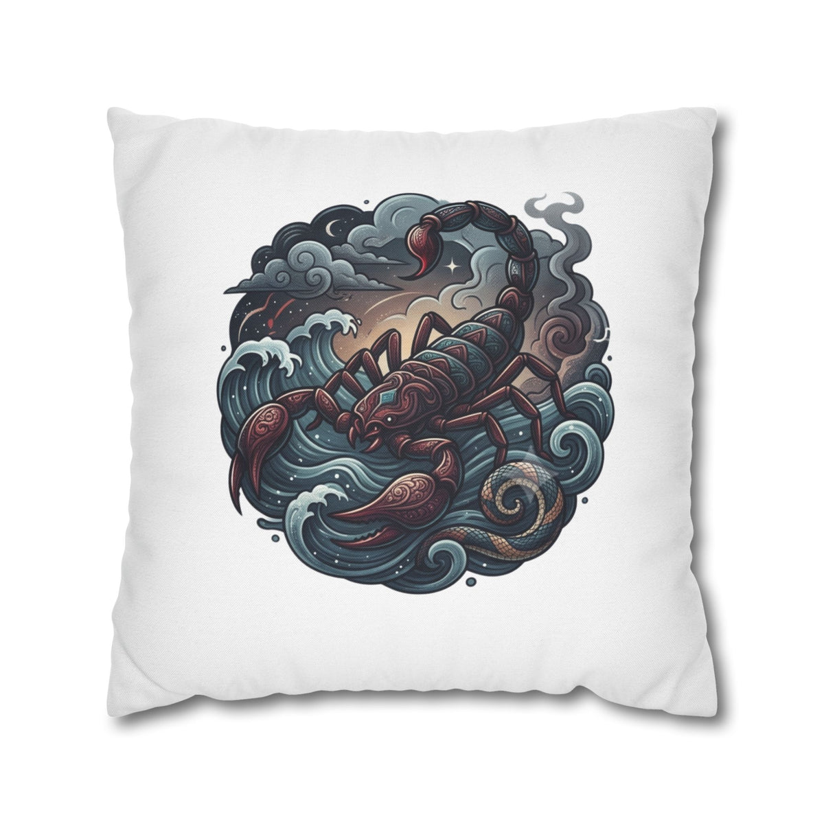 Scorpion Wave Decorative Pillowcase — Zodiac Scorpio Throw Pillow Cover