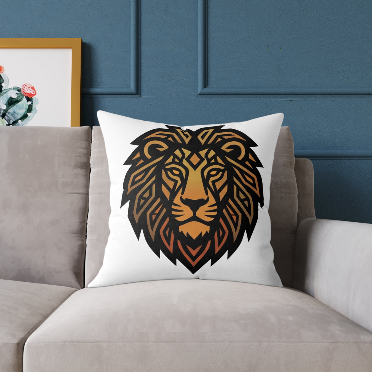 Leo Zodiac Lion Square Poly Canvas Pillow