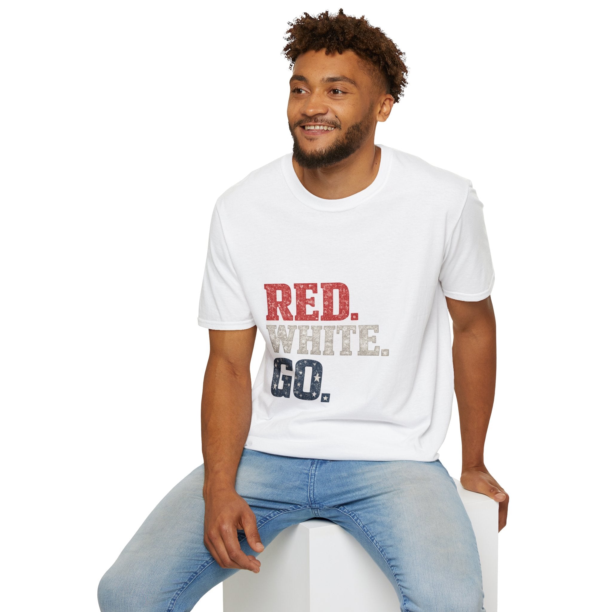 USA Patriotic 'Red. White. Go.' T-Shirt — 4th of July Independence Day Tee