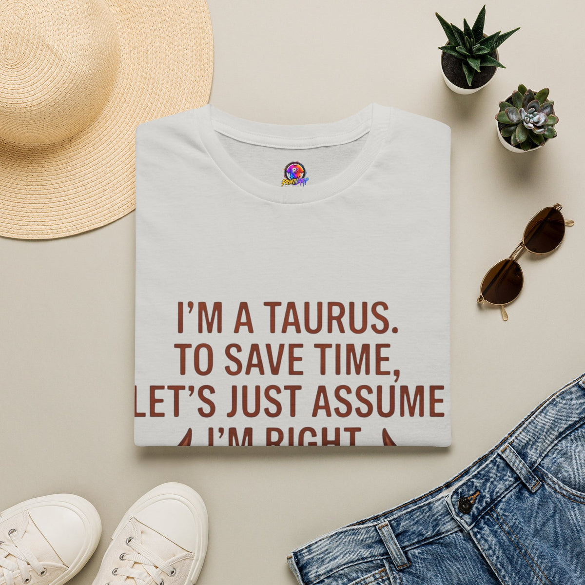 T-Shirt — “I’m a Taurus. To Save Time, Let’s Just Assume I’m Right” Zodiac Tee