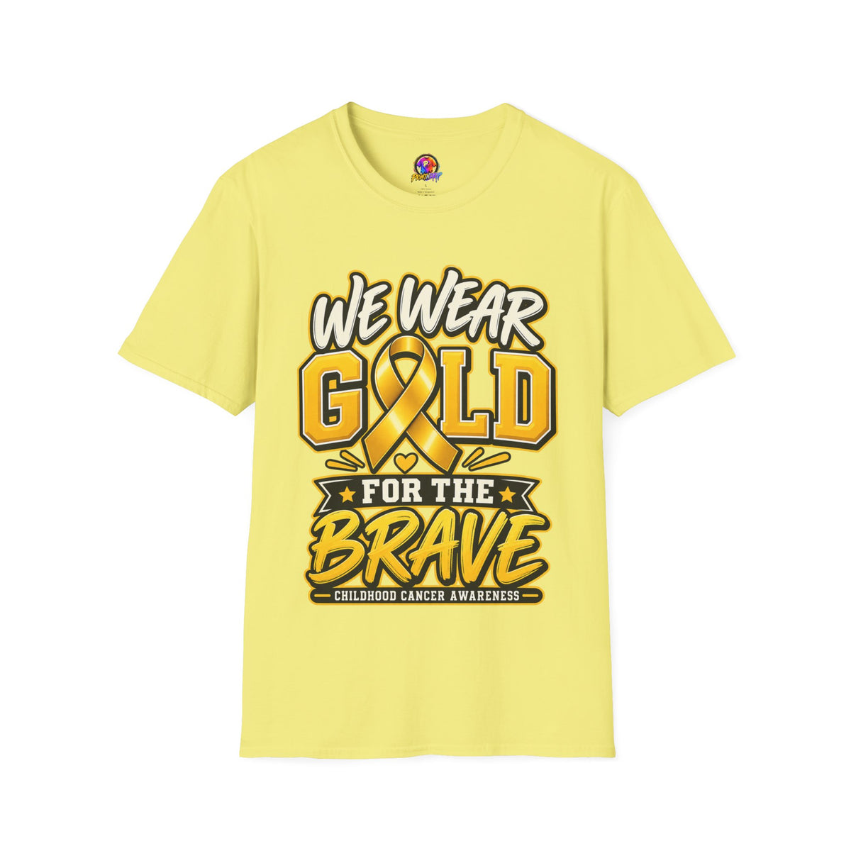 Childhood Cancer Awareness T-Shirt — "We Wear Gold For The Brave"