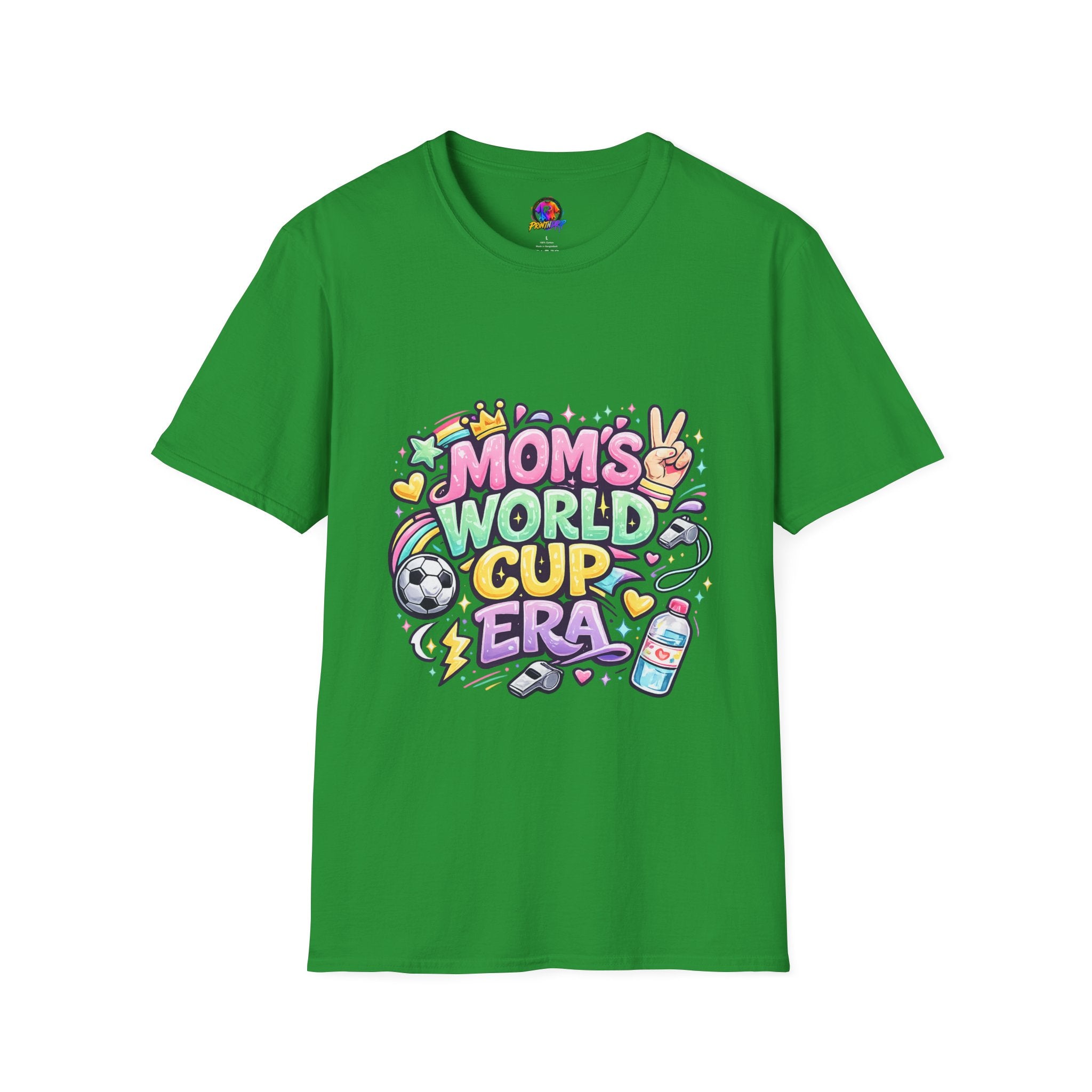 Girls Kids Mom's World Cup Era T‑Shirt — Playful Soccer Mom Tee