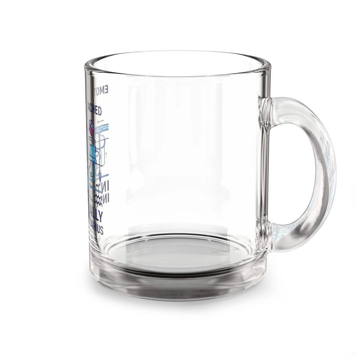 Aquarius Zodiac Coffee Mug Glass Mug — “Emotionally Detached, Intellectually Invested” Aquarius Zodiac Coffee Mug
