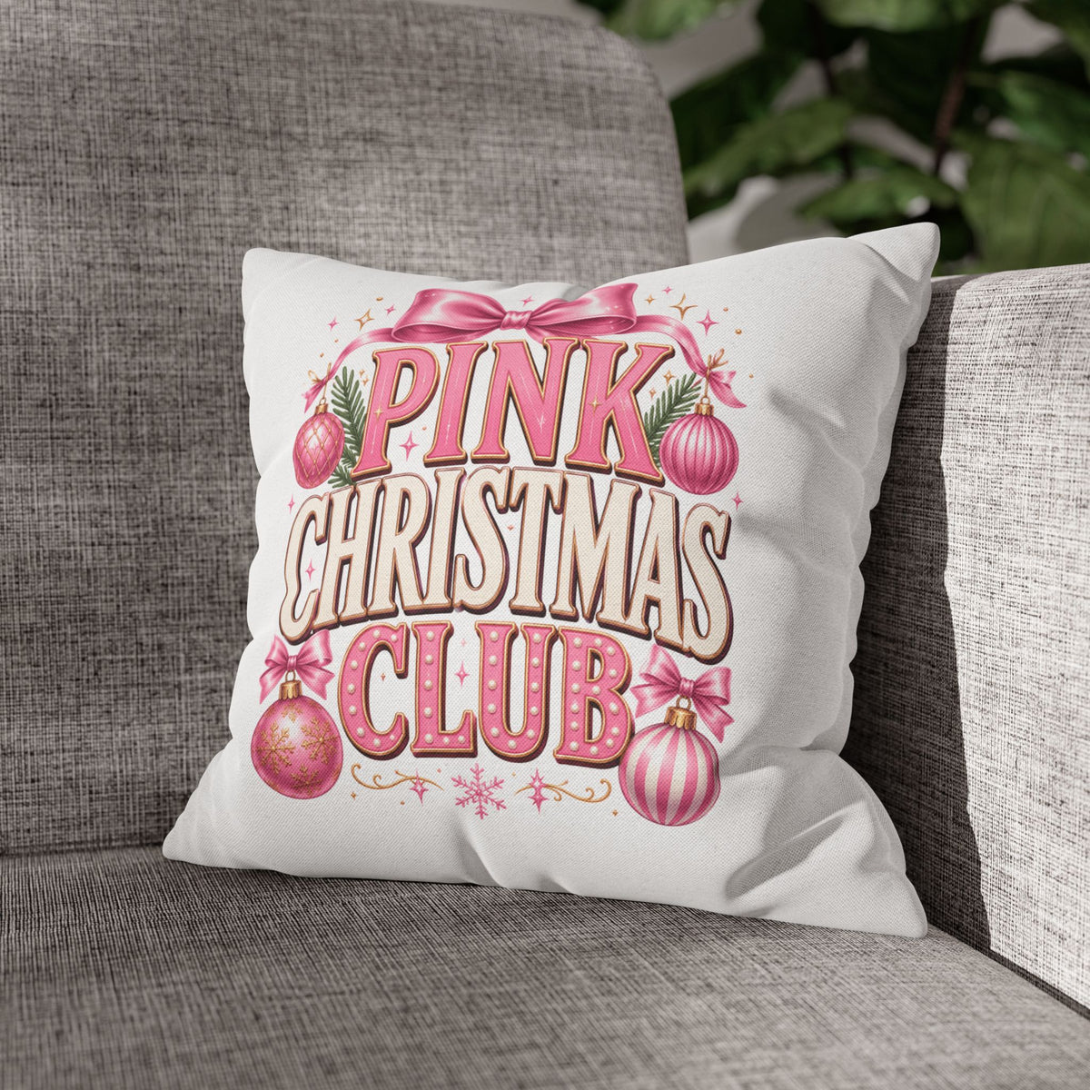 Christmas Pink Christmas Club Holiday Pillowcase
