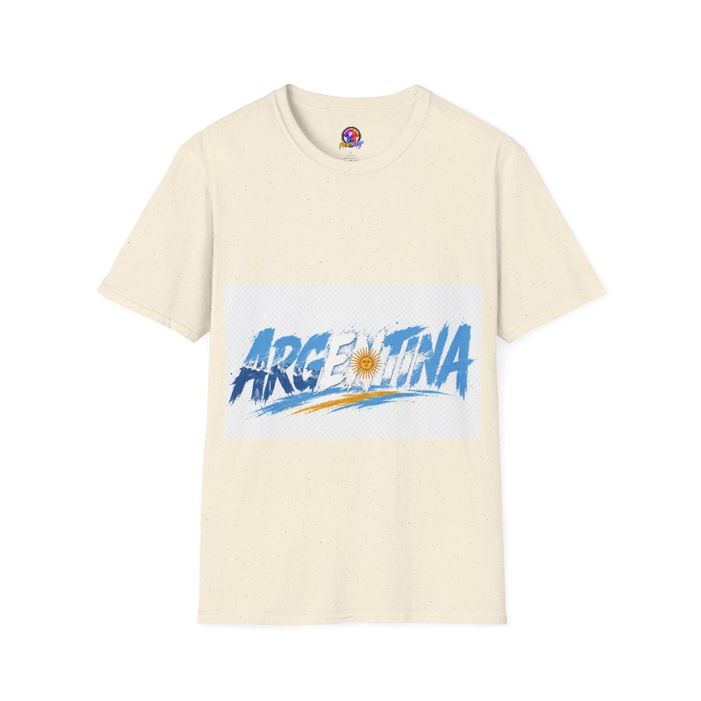 Argentina Graphic T-Shirt — Argentina Typography Tee with Sun & Flag Colors