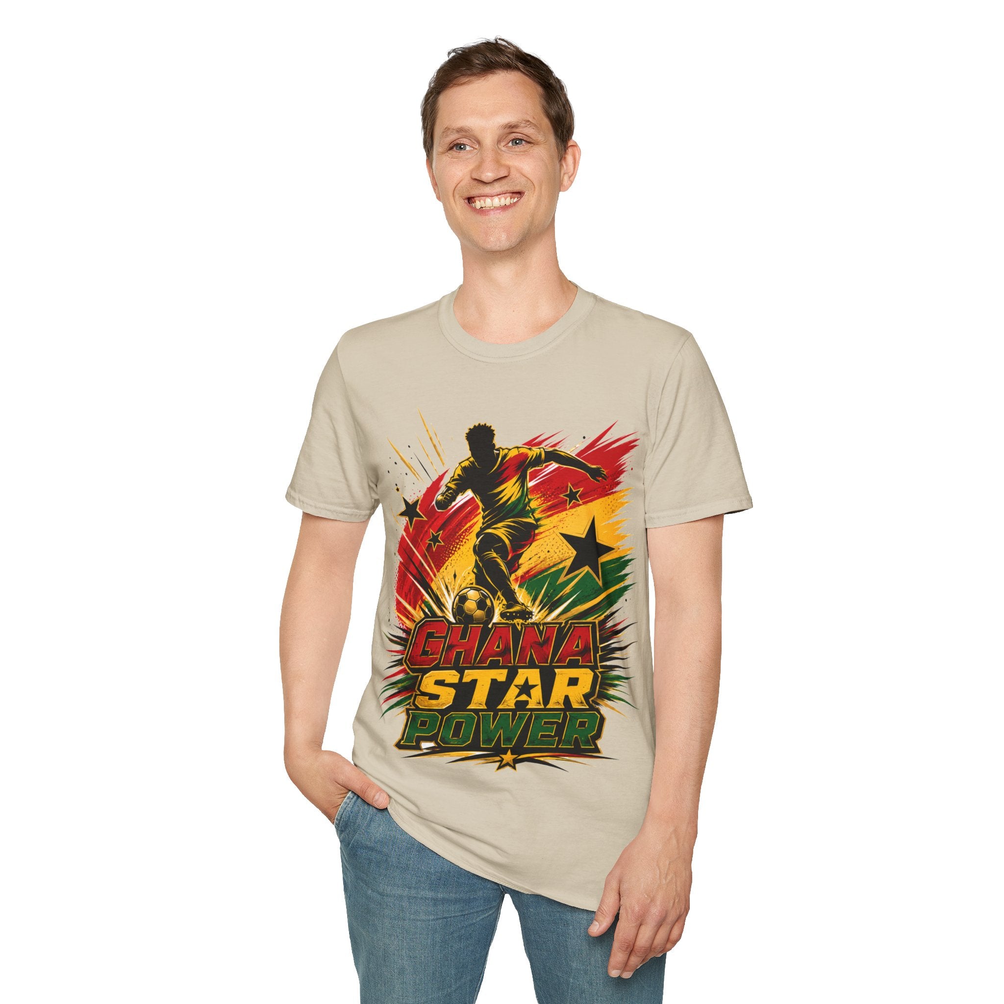 Ghana Star Power Soccer T-Shirt — Afro Football Fan Tee - Ghana T-Shirt