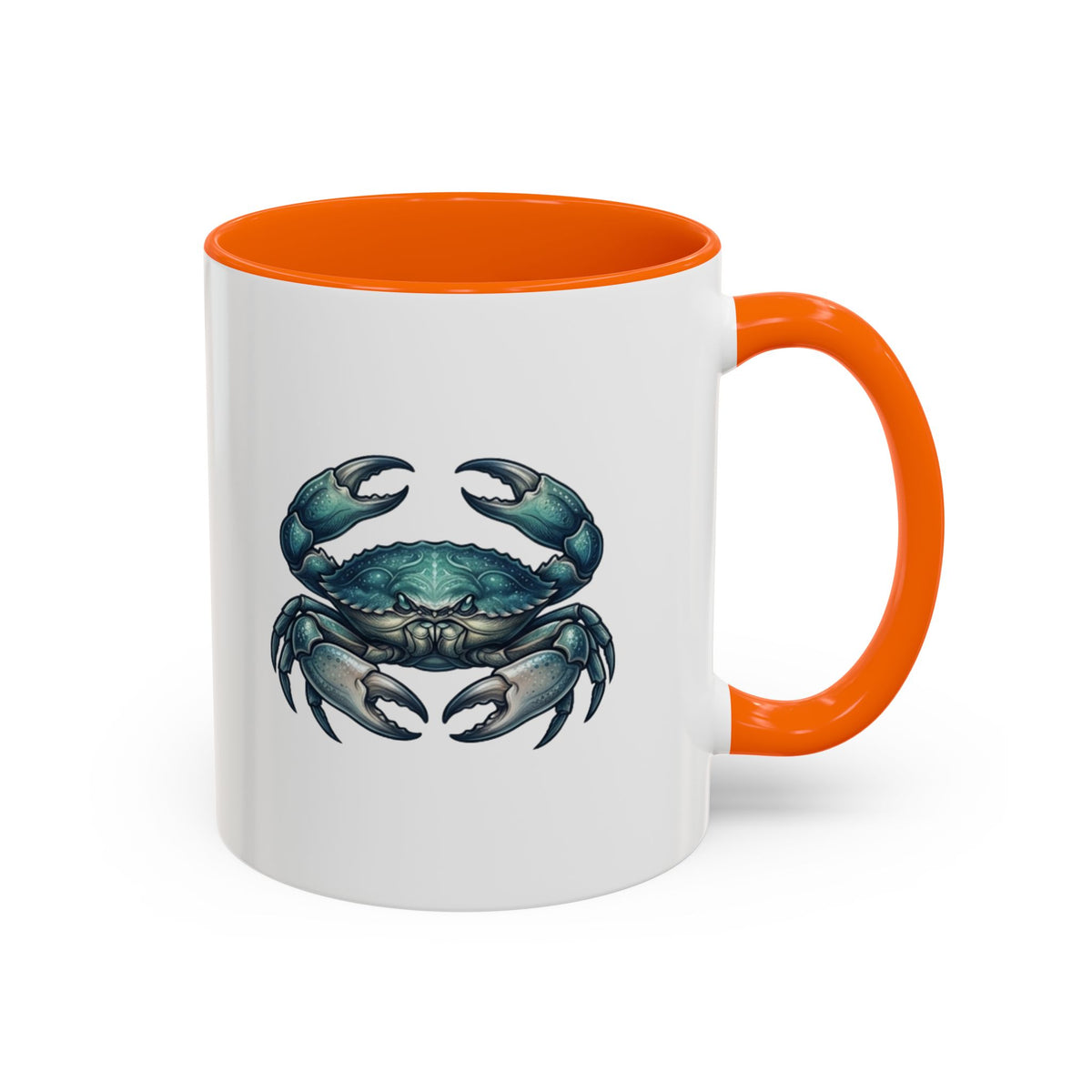 Cancer Zodiac Blue Crab Accent Coffee Mug — Nautical Beach Home Decor Gift