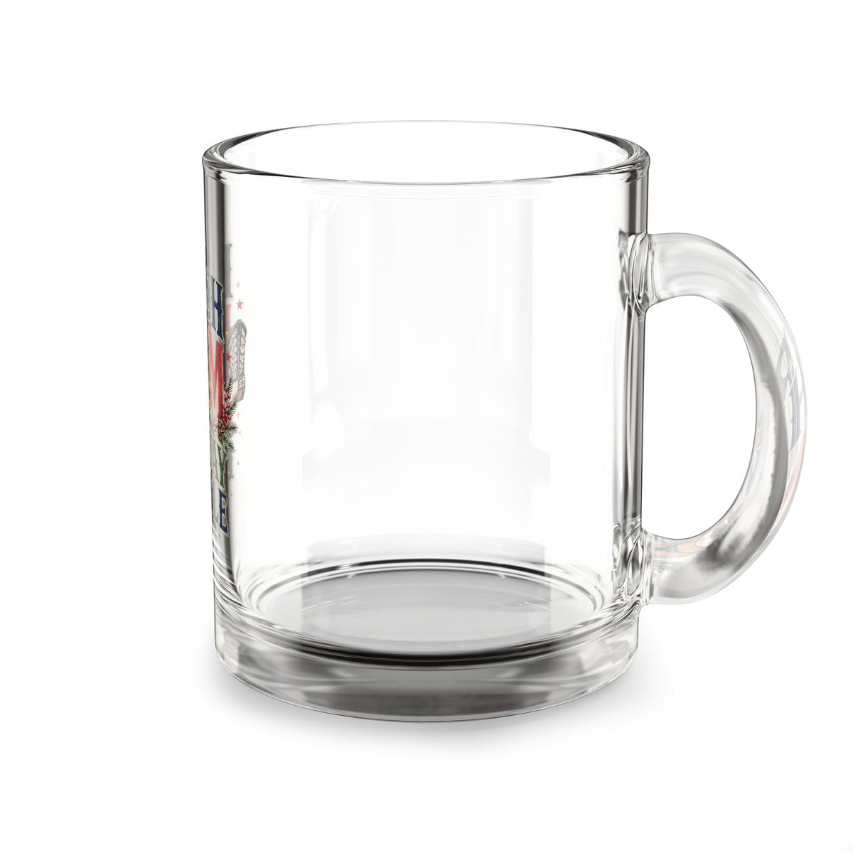 Modern Day Christmas Glass Mug  10oz Glass Mug — Ranch Mom Holiday Hustle Coffee Cup