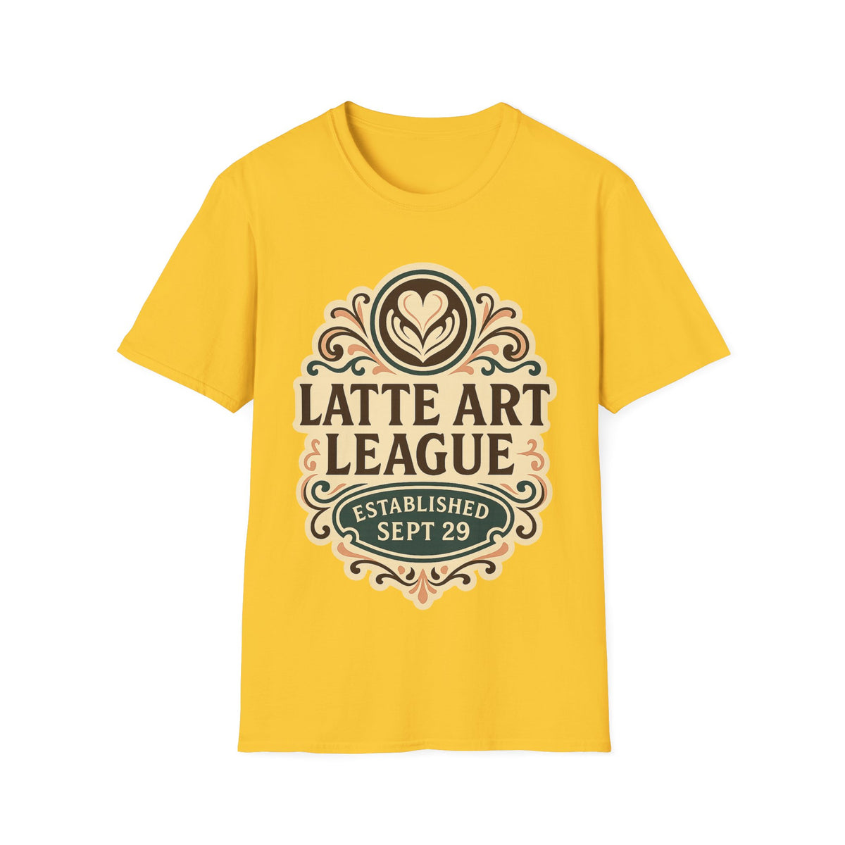 Latte Art League Serving Rituals National Coffee Day Crest T-Shirt - Trending Now - September 2026