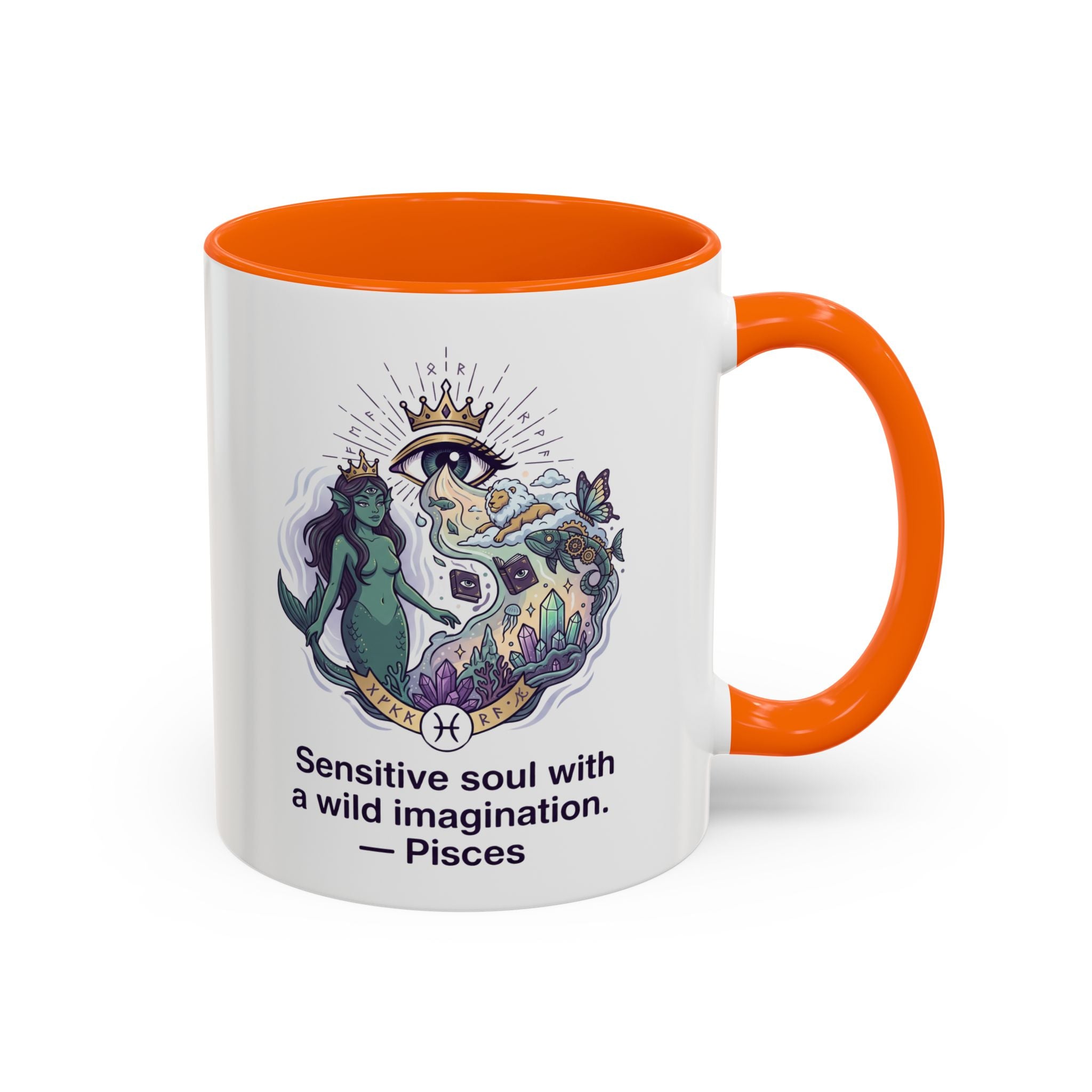 Pisces Coffee Mug — "Sensitive soul with a wild imagination" Astrological Zodiac Accent Mug