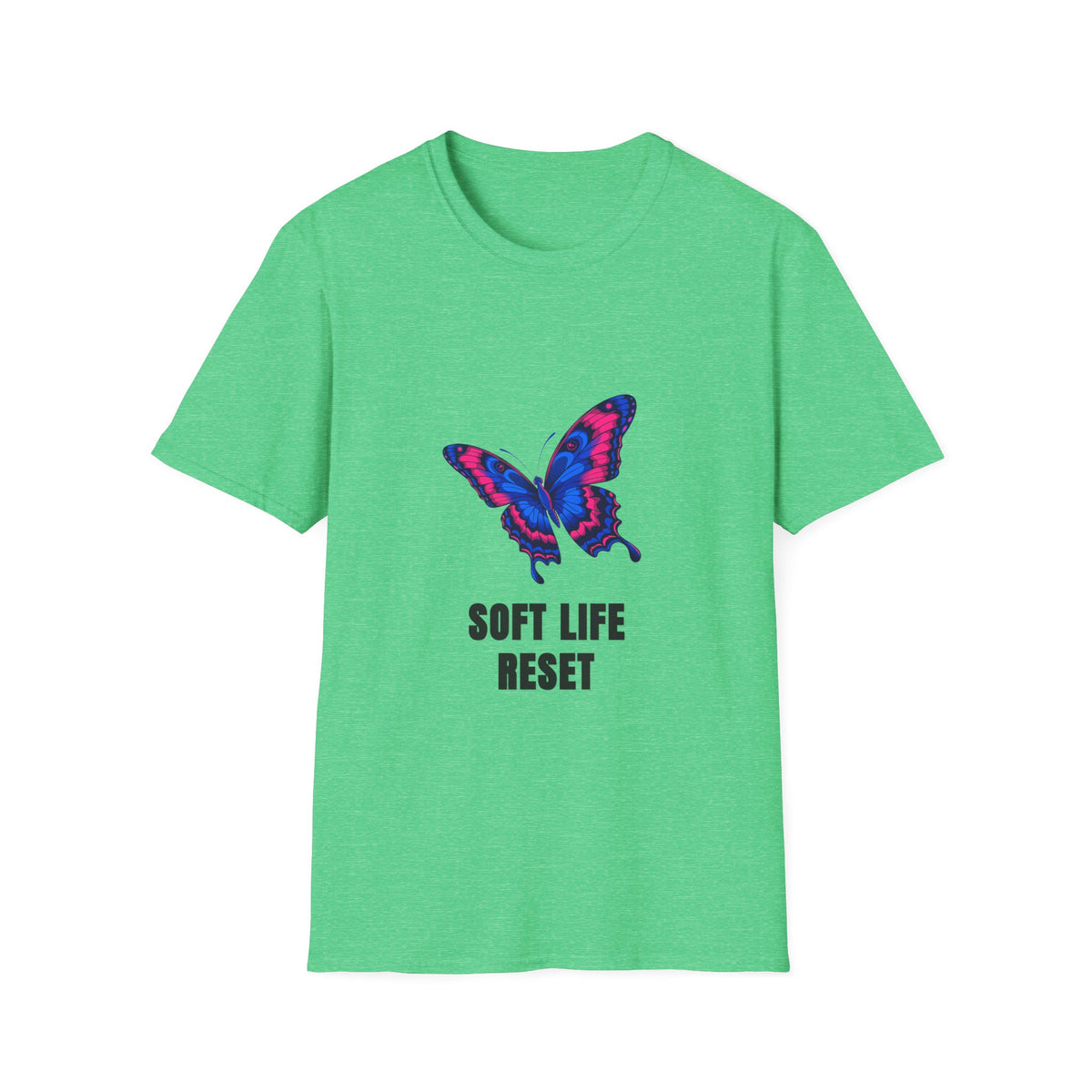 Butterfly 'Soft Life Reset' T-Shirt — Vibrant Pink & Blue Graphic Tee - Trending Now - August 2026