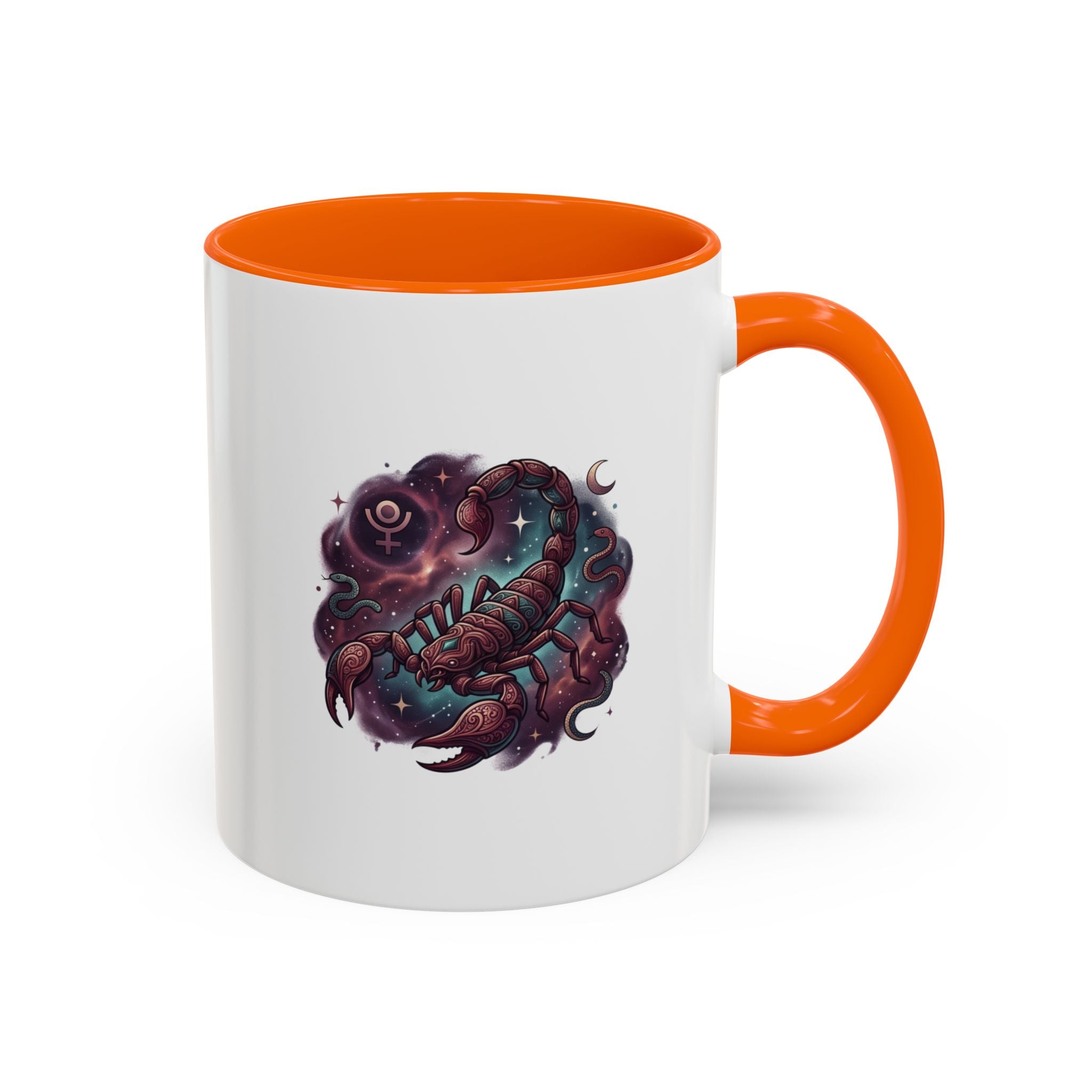 Scorpio Zodiac Accent Coffee Mug — Celestial Scorpion Astrology Design