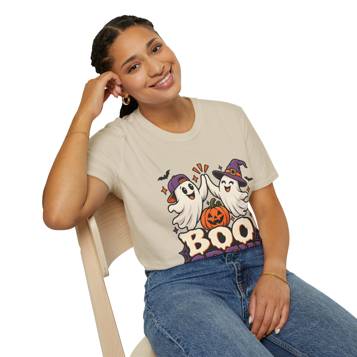 Boo Crew Halloween T-Shirt — Cute Ghosts & Pumpkin Graphic