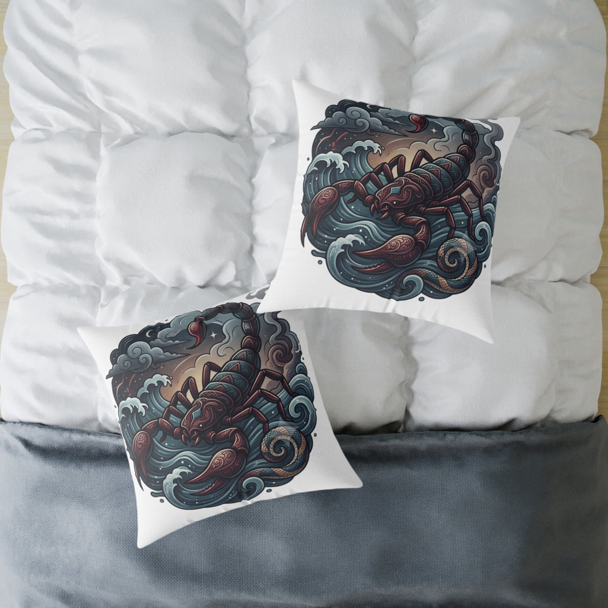 Scorpio Zodiac Square Poly Canvas Pillow