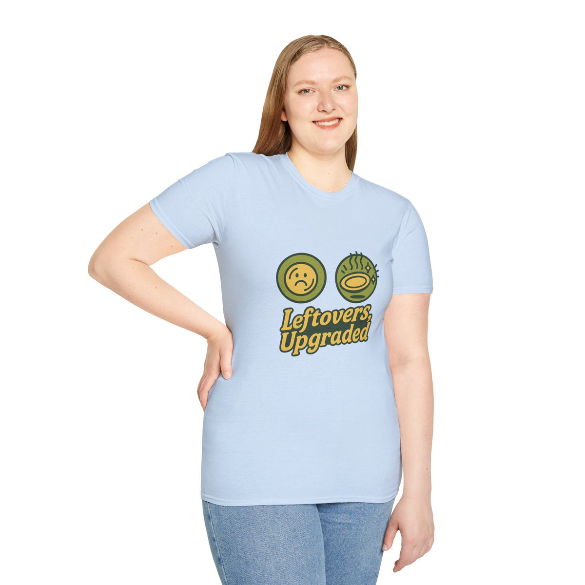 Leftovers Upgraded T-Shirt — Funny Foodie Tee with Soup & Smiley Icons - Trending Now - September 2026