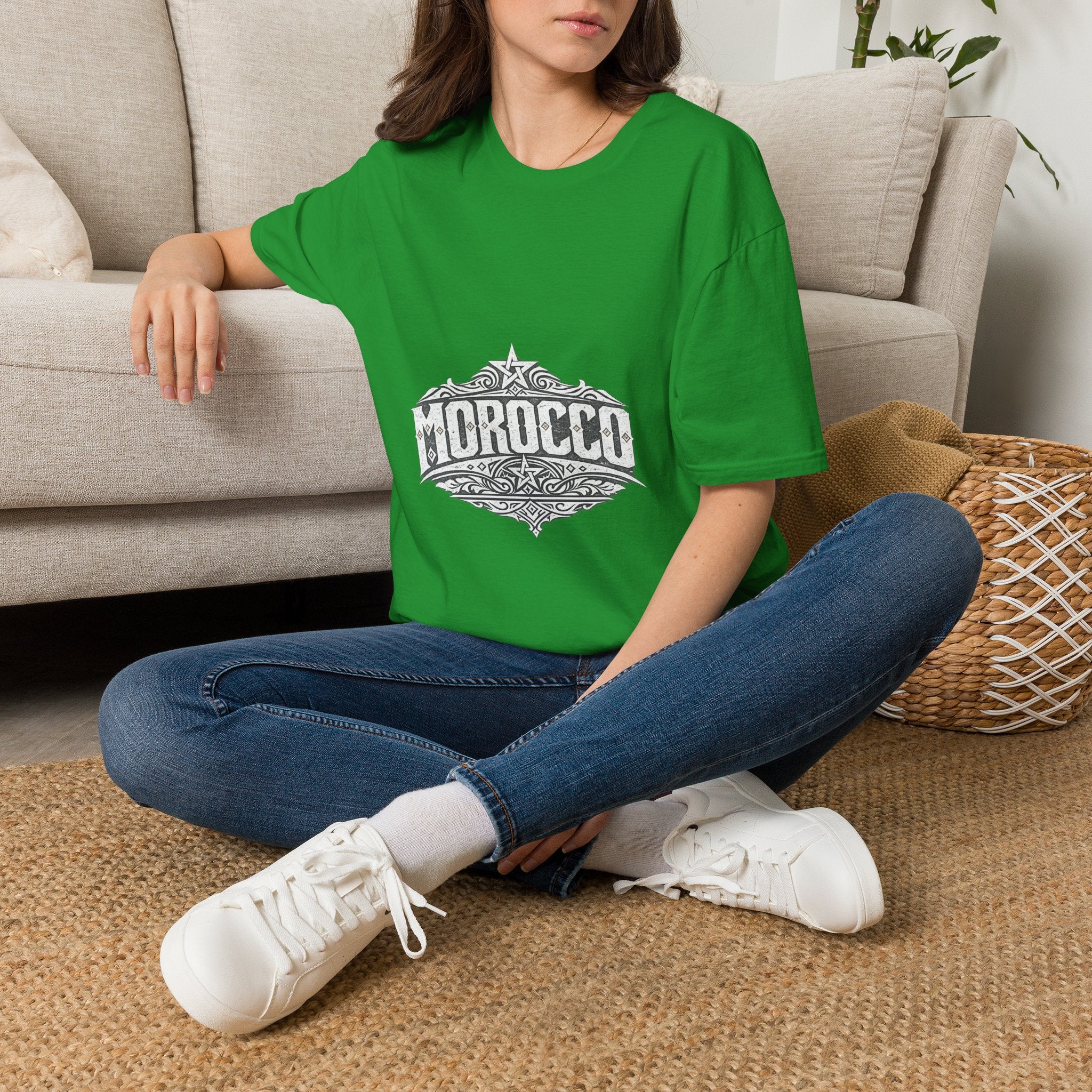Morocco Vintage Graphic T-Shirt — Travel Tee with Ornamental Crest
