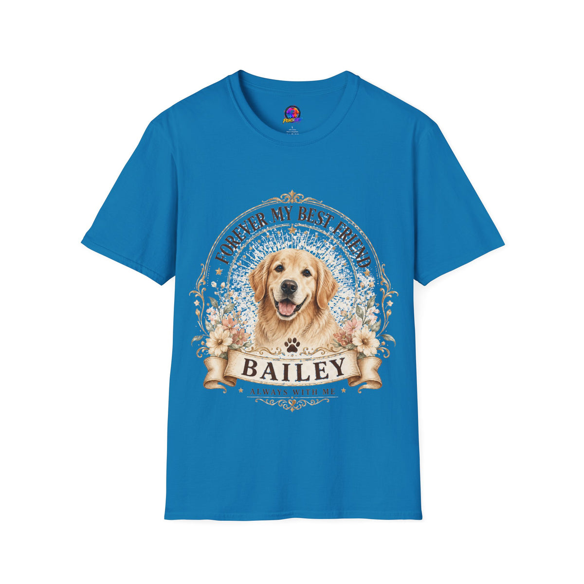 Forever My Best Friend Dog T-Shirt — Personalized Pet Name Golden Retriever Tee