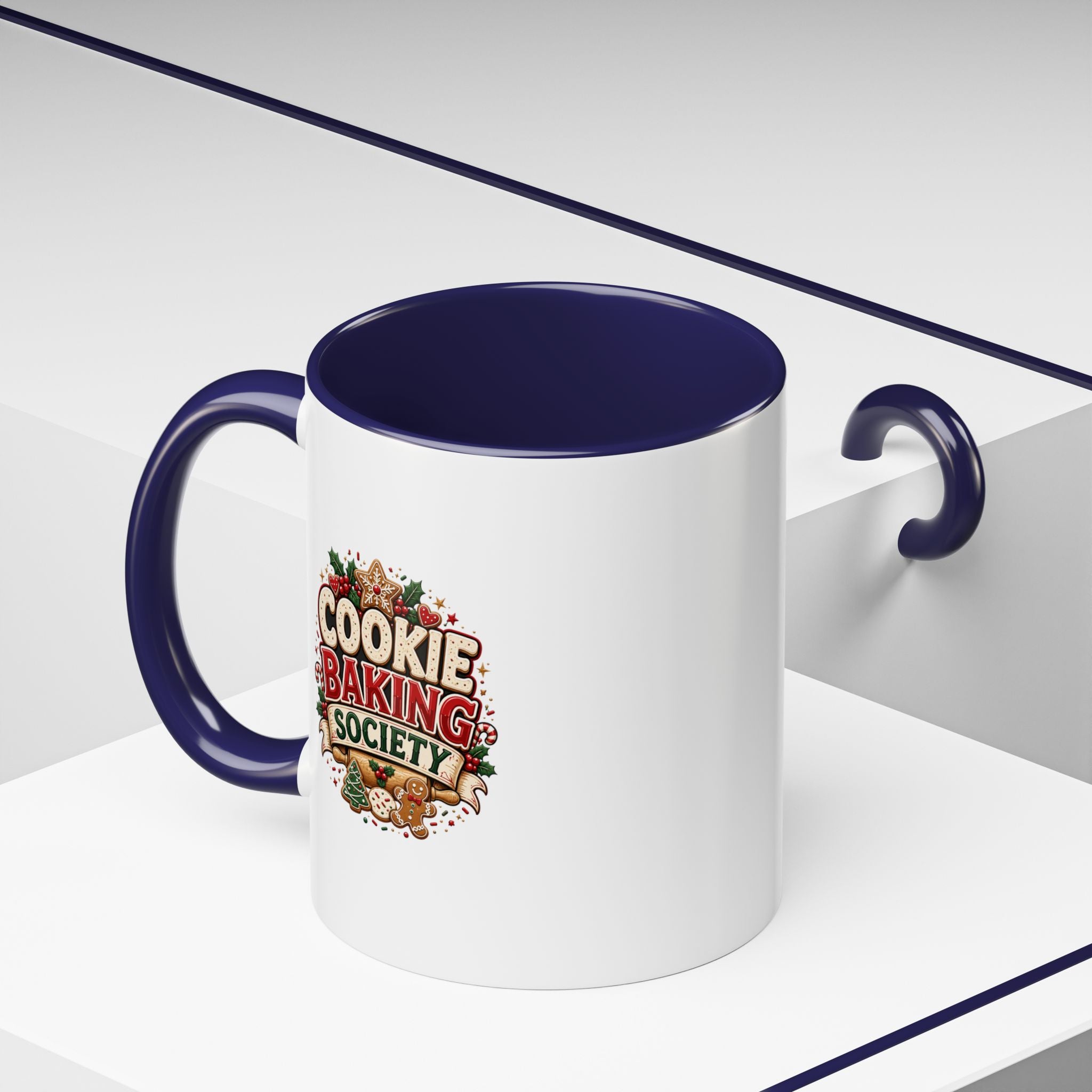 Cookie Baking Society Accent Coffee Mug — Holiday Baking Ceramic Mug
