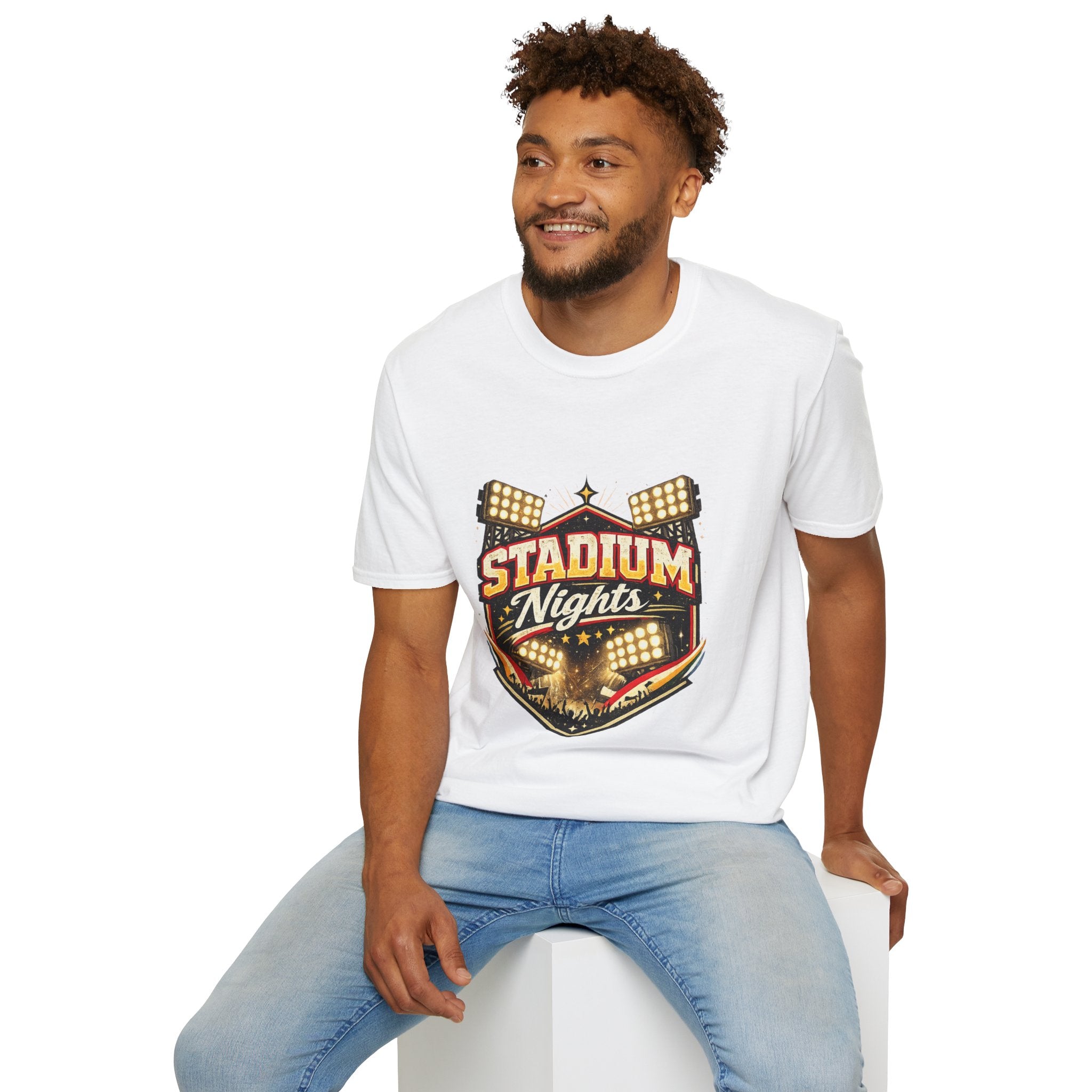 Stadium Nights T-Shirt — Vintage Sports Lights Graphic Tee