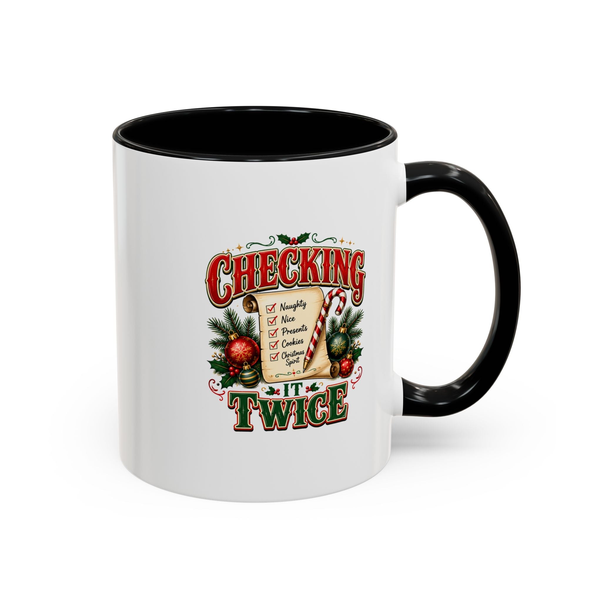Checking It Twice Christmas Coffee Mug — Holiday Checklist Design
