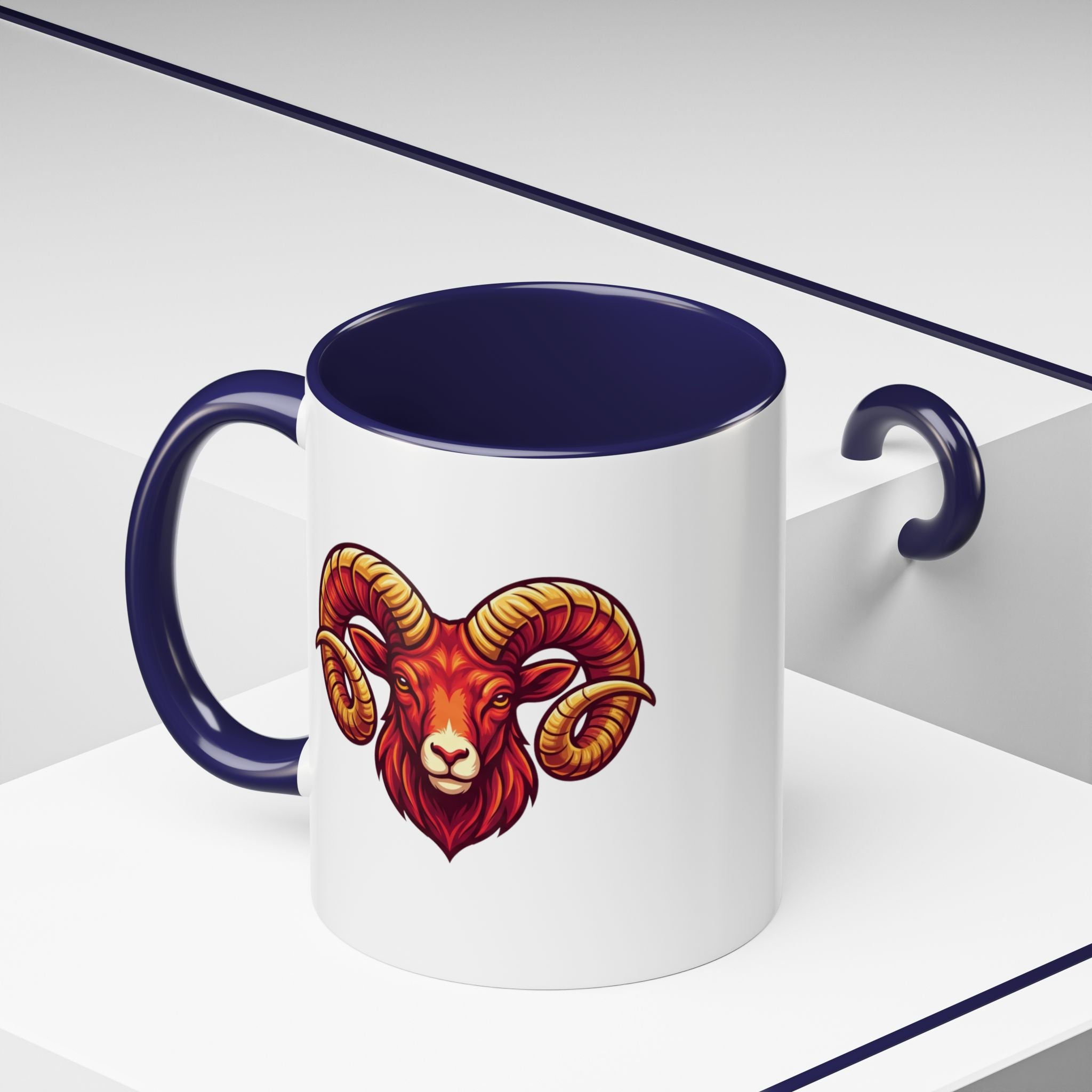 Aries Ram Accent Coffee Mug — Zodiac Goat Horoscope Gift
