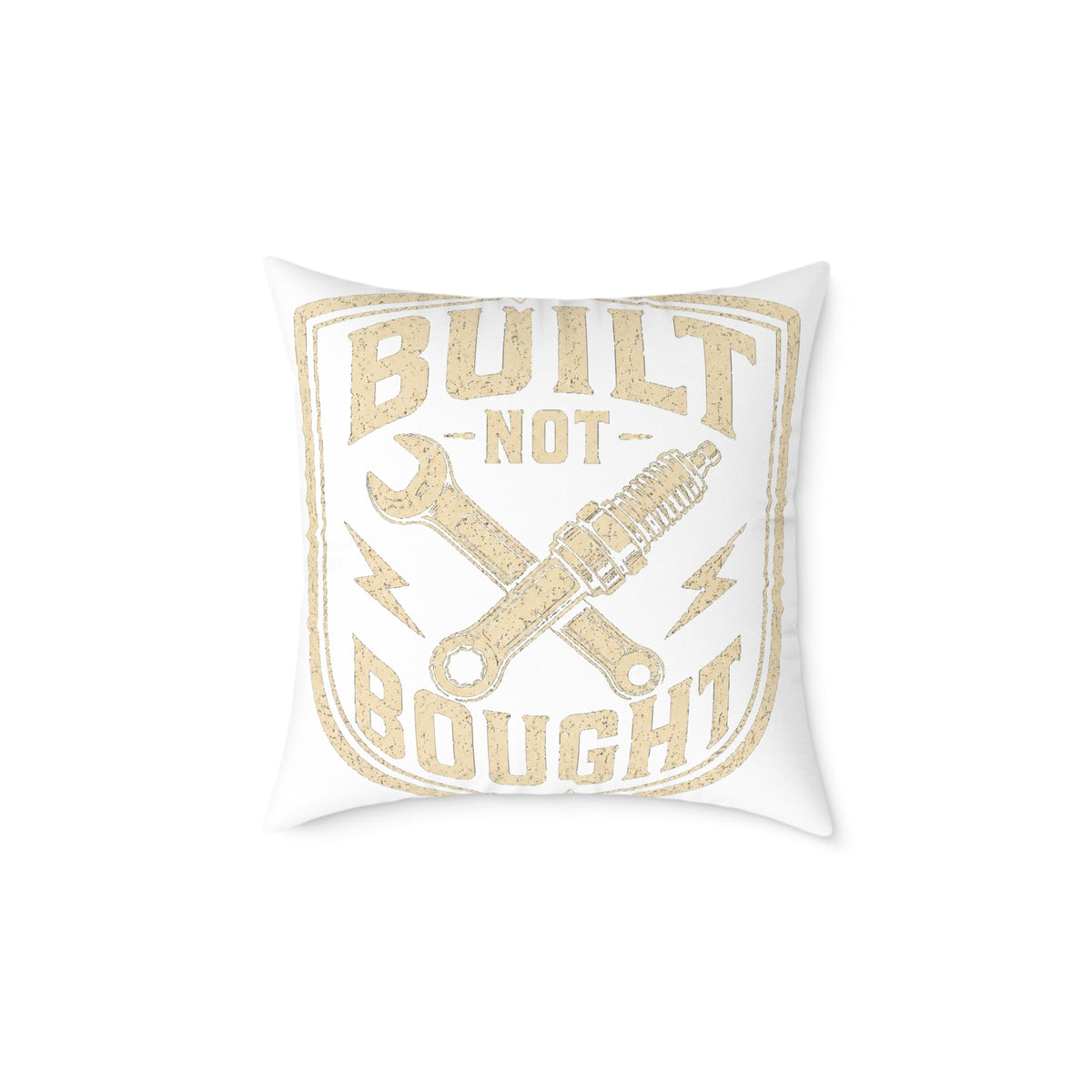 Built Not Bought Square Pillow Milo Bailey Dog Dad Mom — Mechanic Workshop Decor Accent