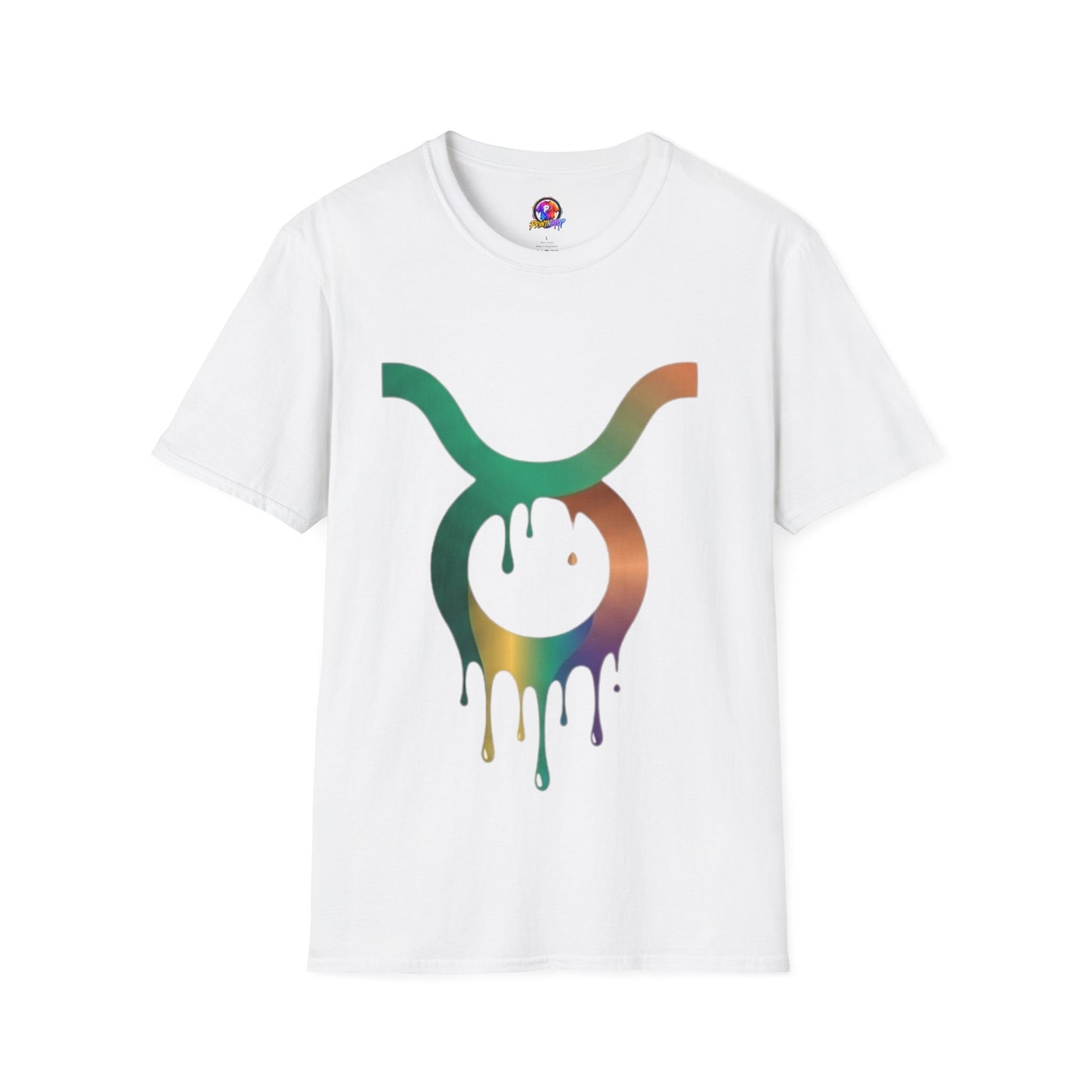 Taurus Drip Graphic Tee — Rainbow Zodiac Bull Shirt